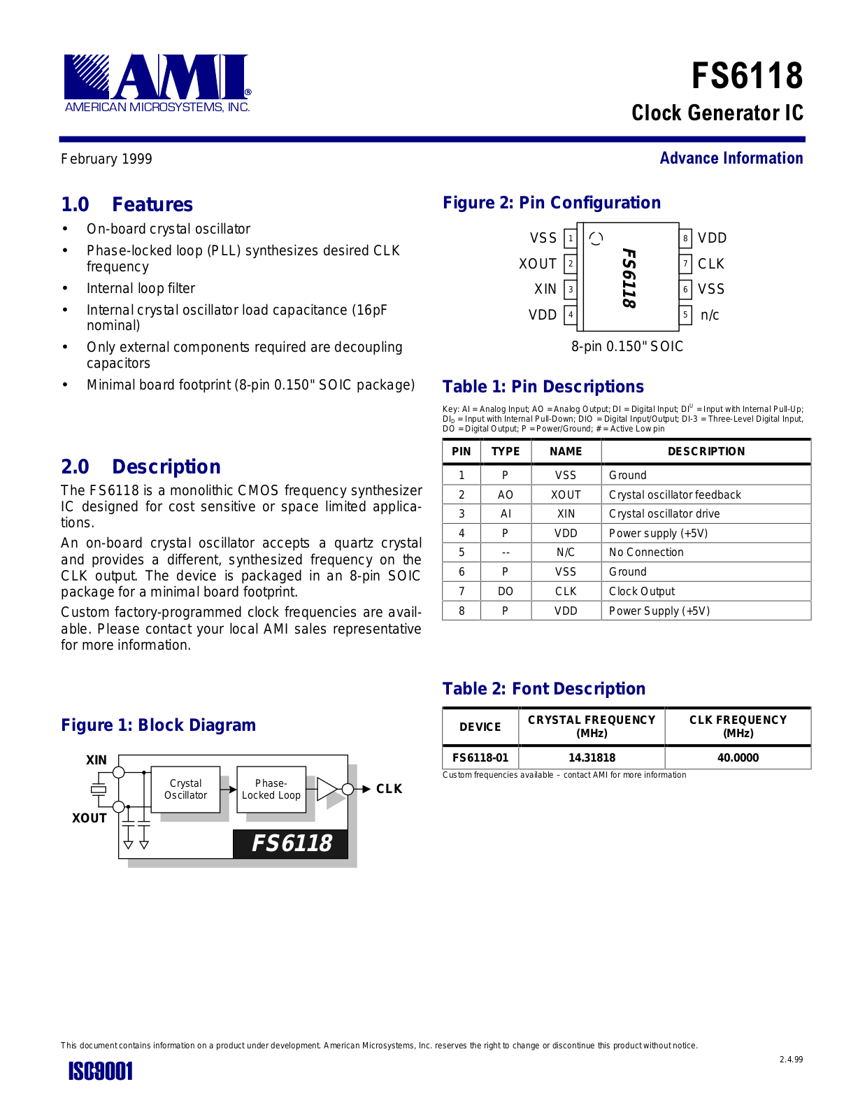 Datasheet FS6118-01 Datasheet (AMIS) - ManualMachine.com