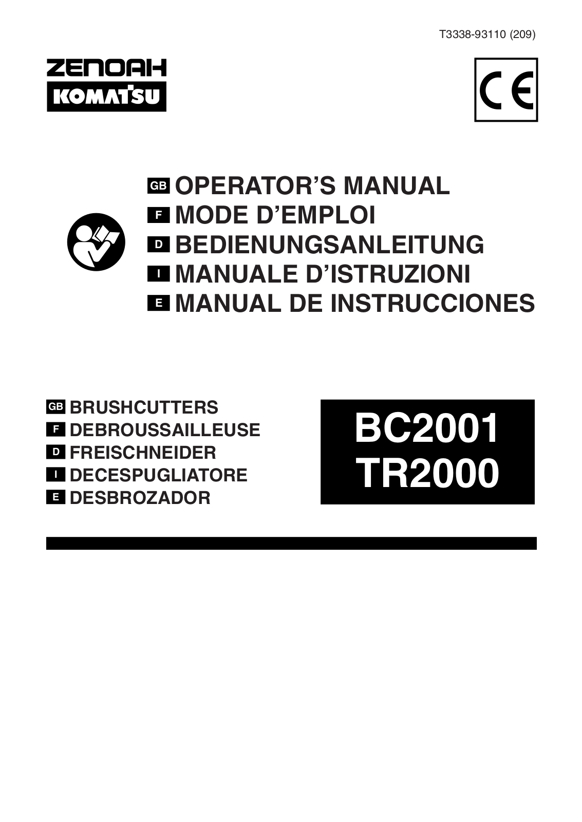 Zenoah TR2000, BC2001 User Manual