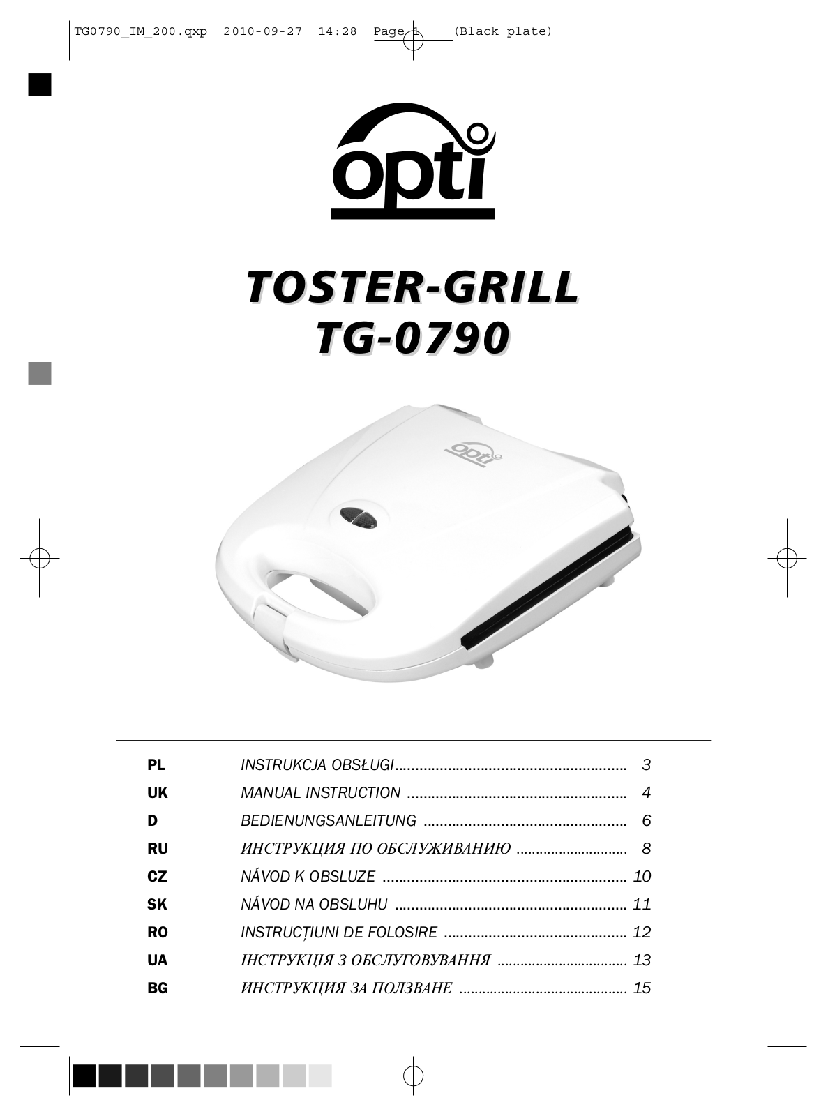 OPTi TG-0790 Manual Instruction