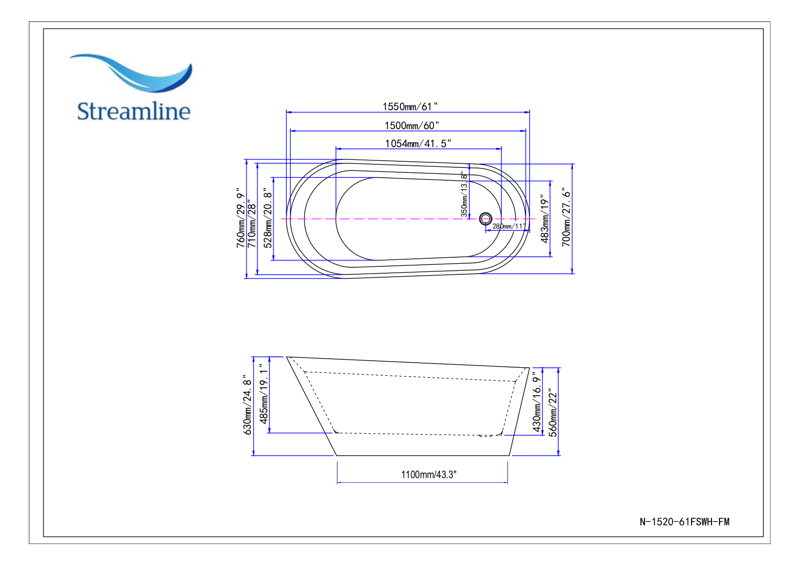 Streamline Bath SLBH3177 Dimensions - ManualMachine.com