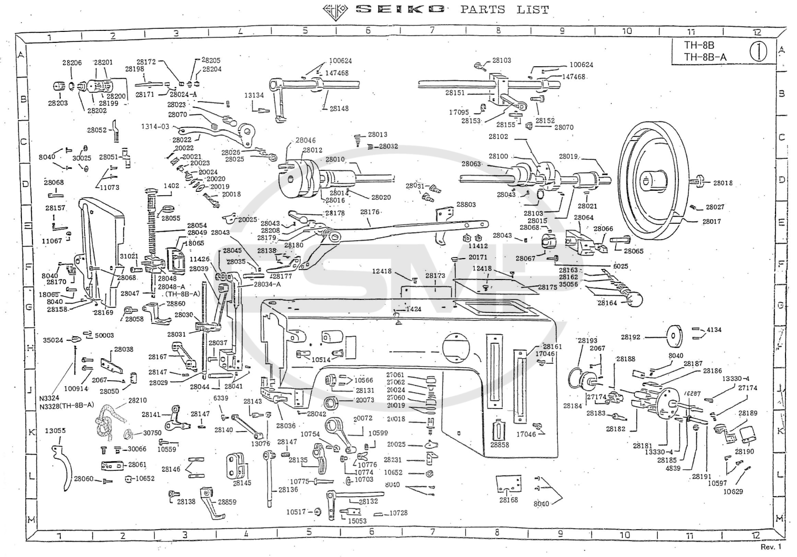 Seiko TH-8B-A Parts Book