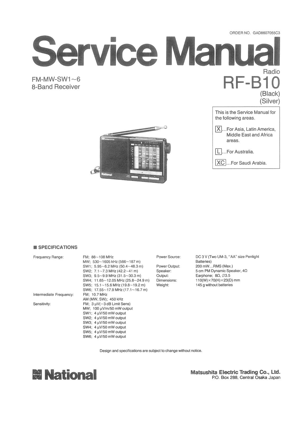 Panasonic RFB-10 Service manual