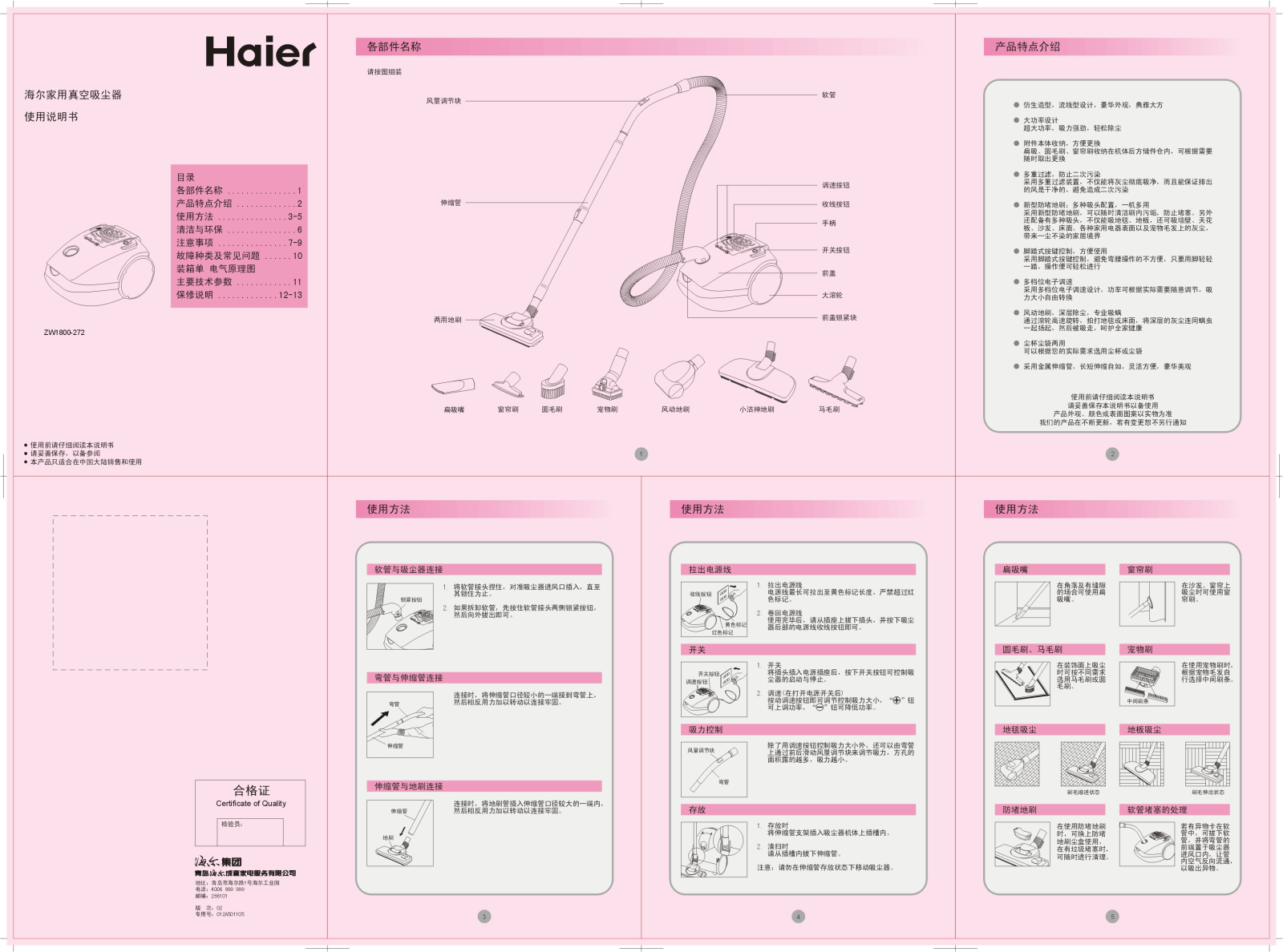 Haier ZW1800-272 User Manual