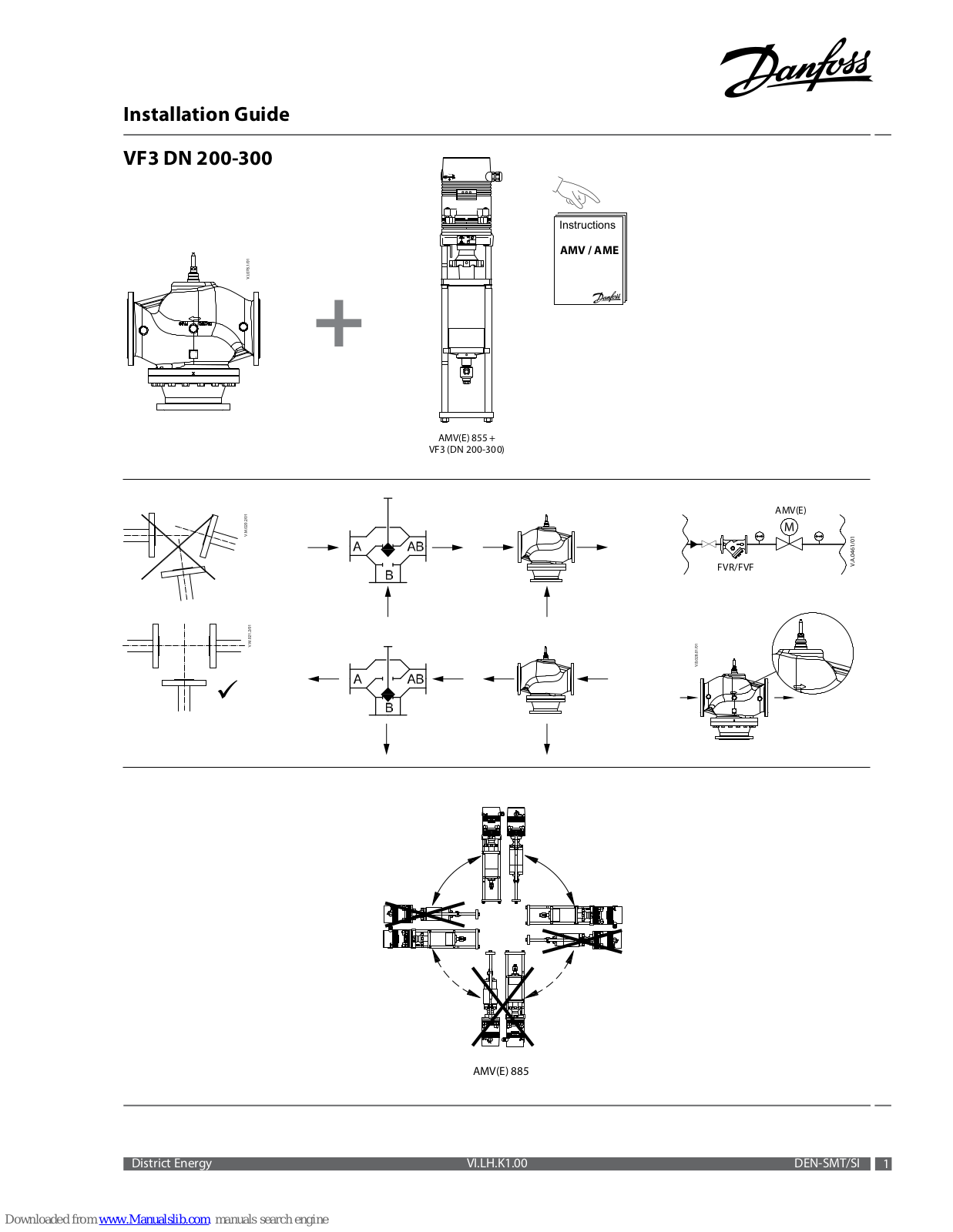 Danfoss VF3 DN 200, VF3 DN 250, VF3 DN 300 Installation Manual