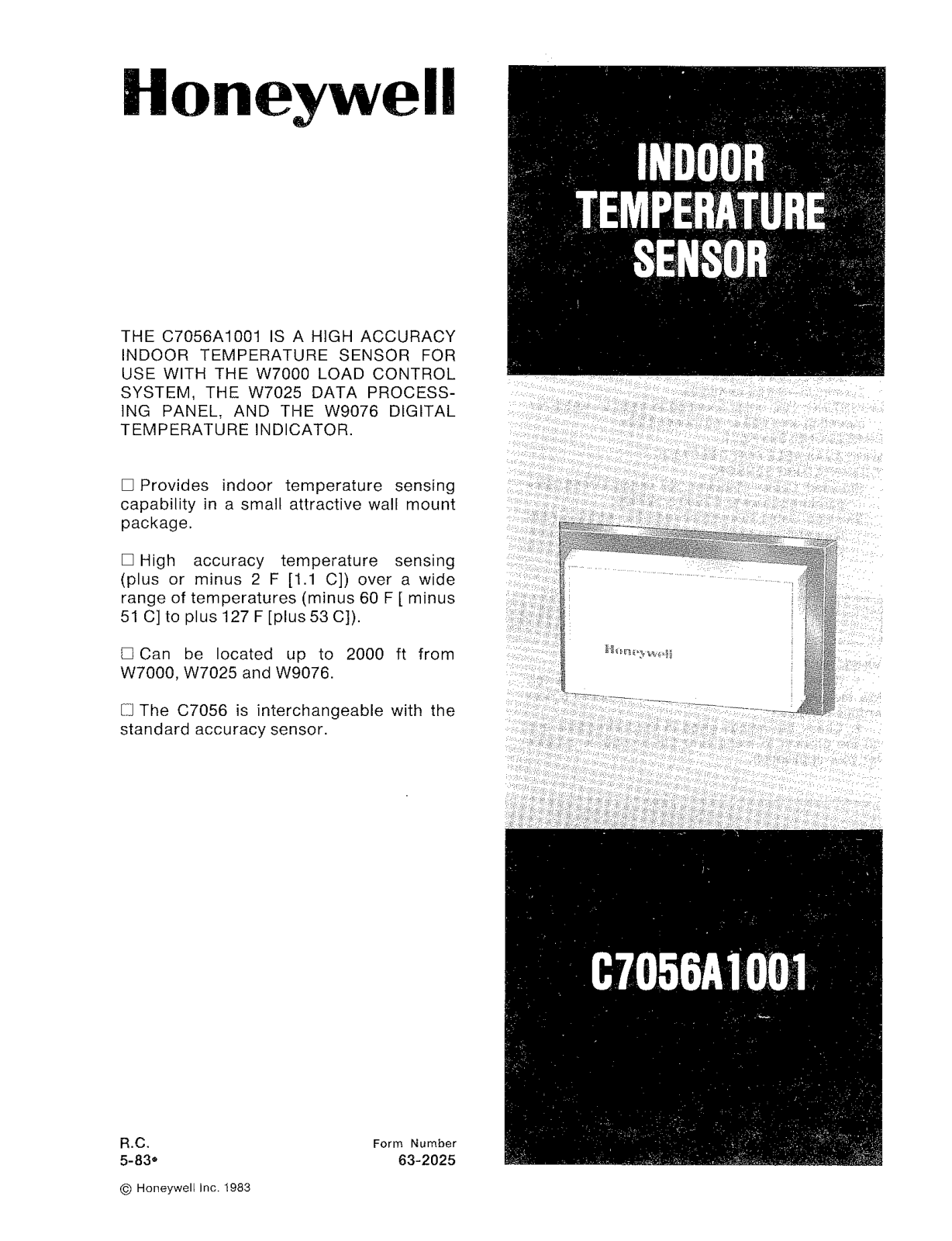 Honeywell C7056A1001 User Manual