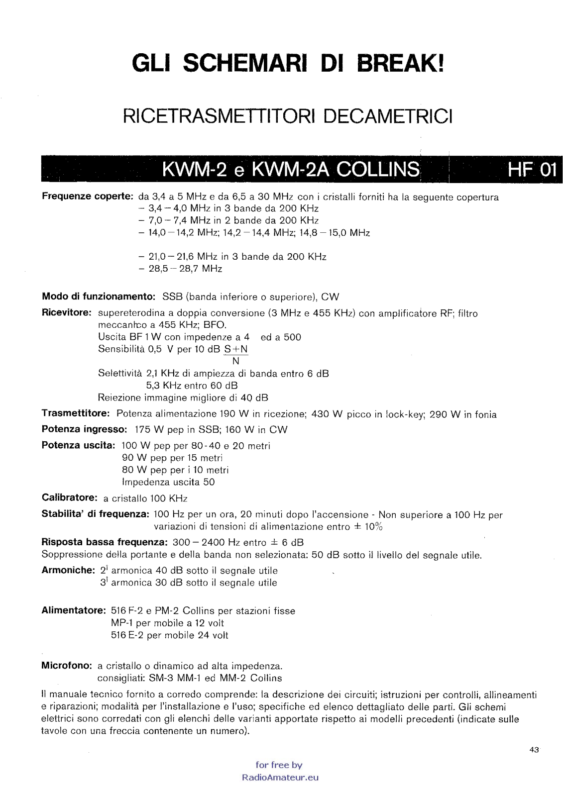 Pozosta Collins-KWM2 Schematic