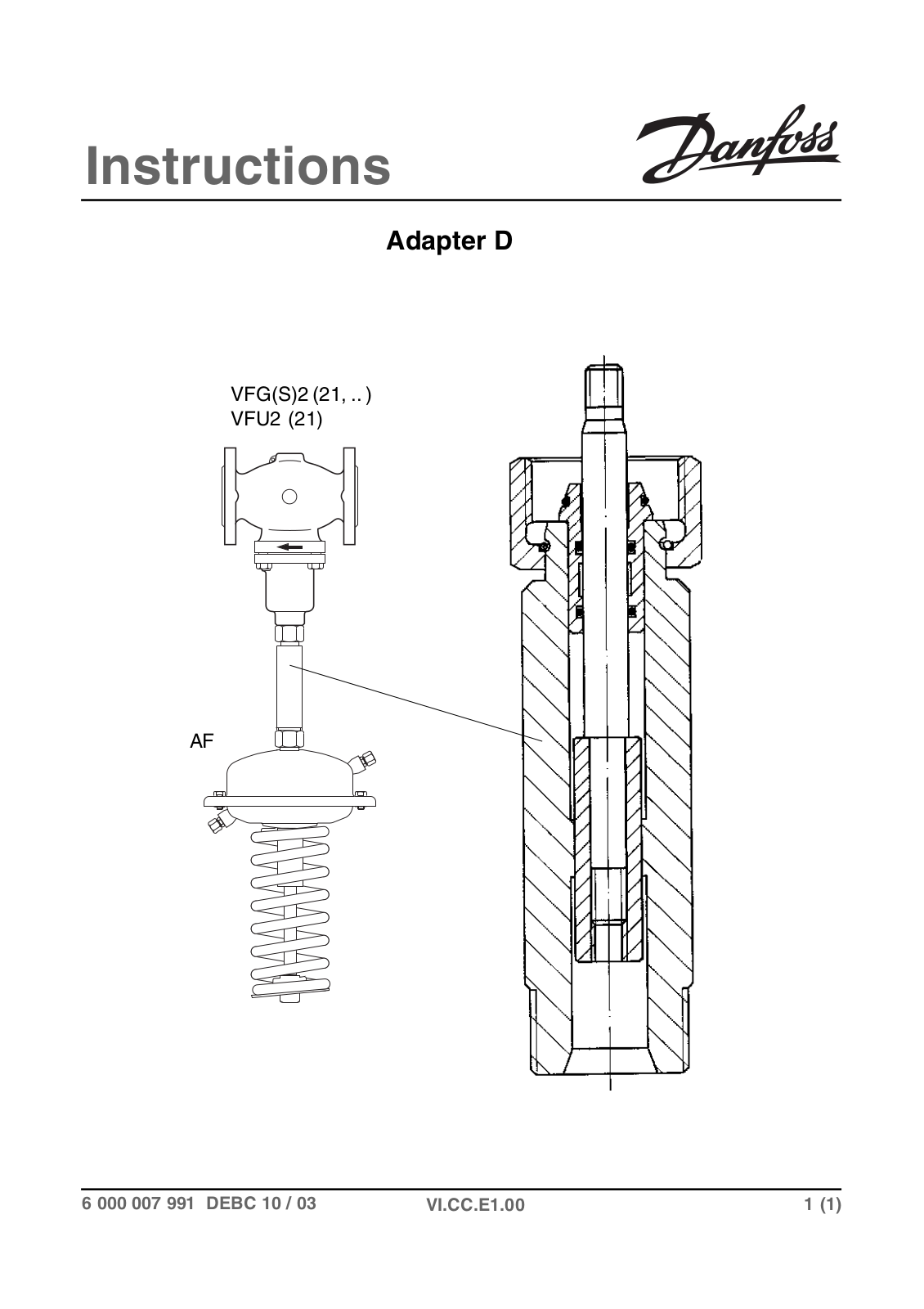 Danfoss Adapter D Installation guide