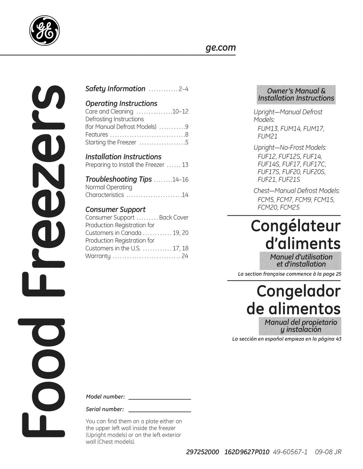 GE FUM21SVDRWW, FUM21SVCRWW, FUM21SVBRWW, FUM21SVARWW, FUM21DTDRWH Owner’s Manual - ManualMachine.com