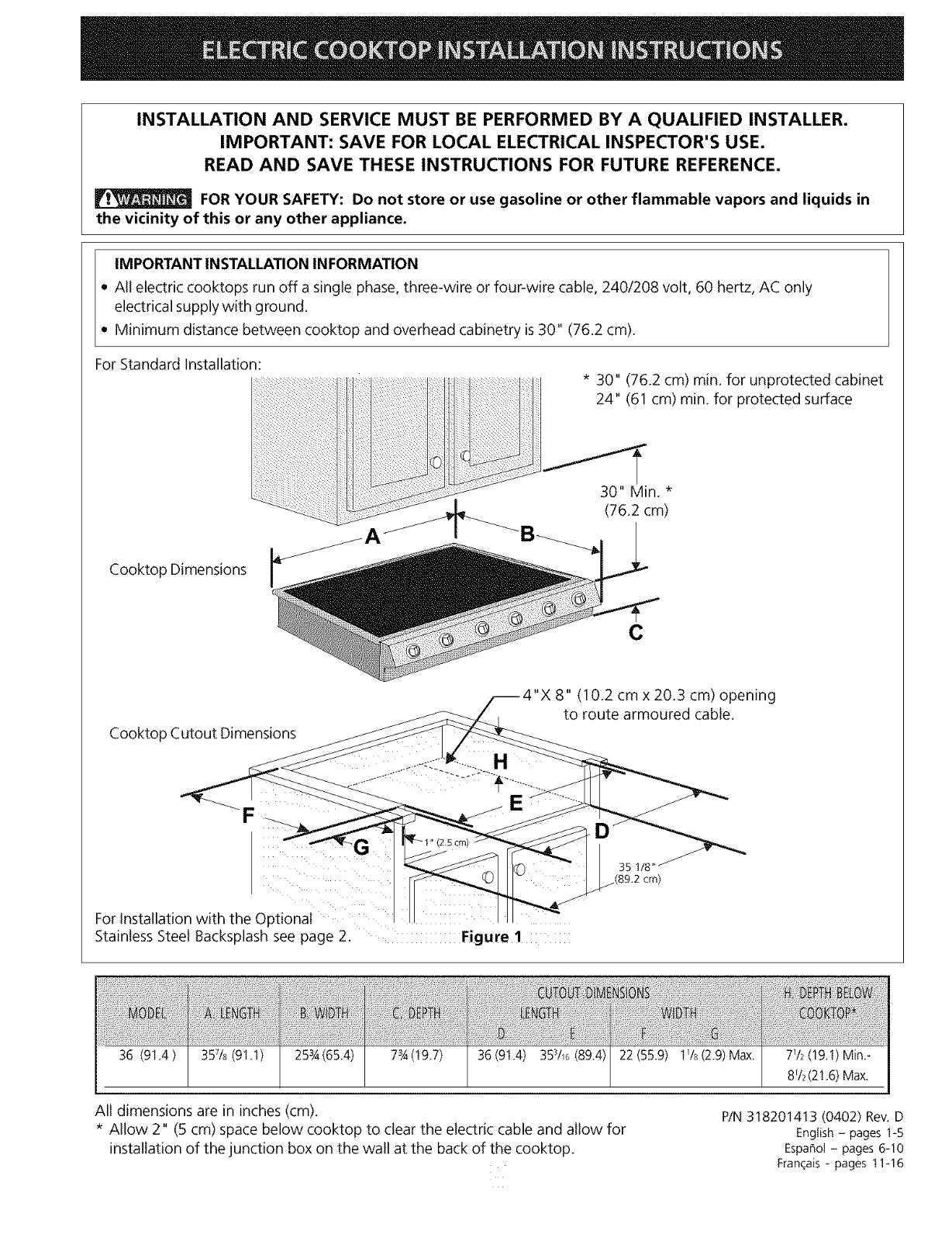 Electrolux E36EC75ESS1, E36EC75ESS2, E36EC75ESS4, E36EC75ESS5, E36EC75HSS1 Installation Guide - ManualMachine.com