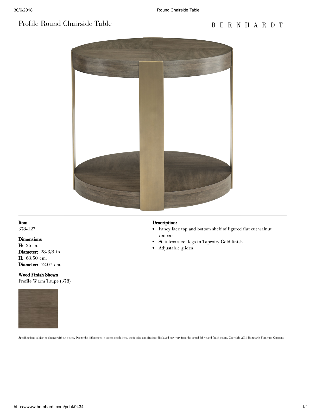 Bernhardt BHT5039 Specifications - ManualMachine.com