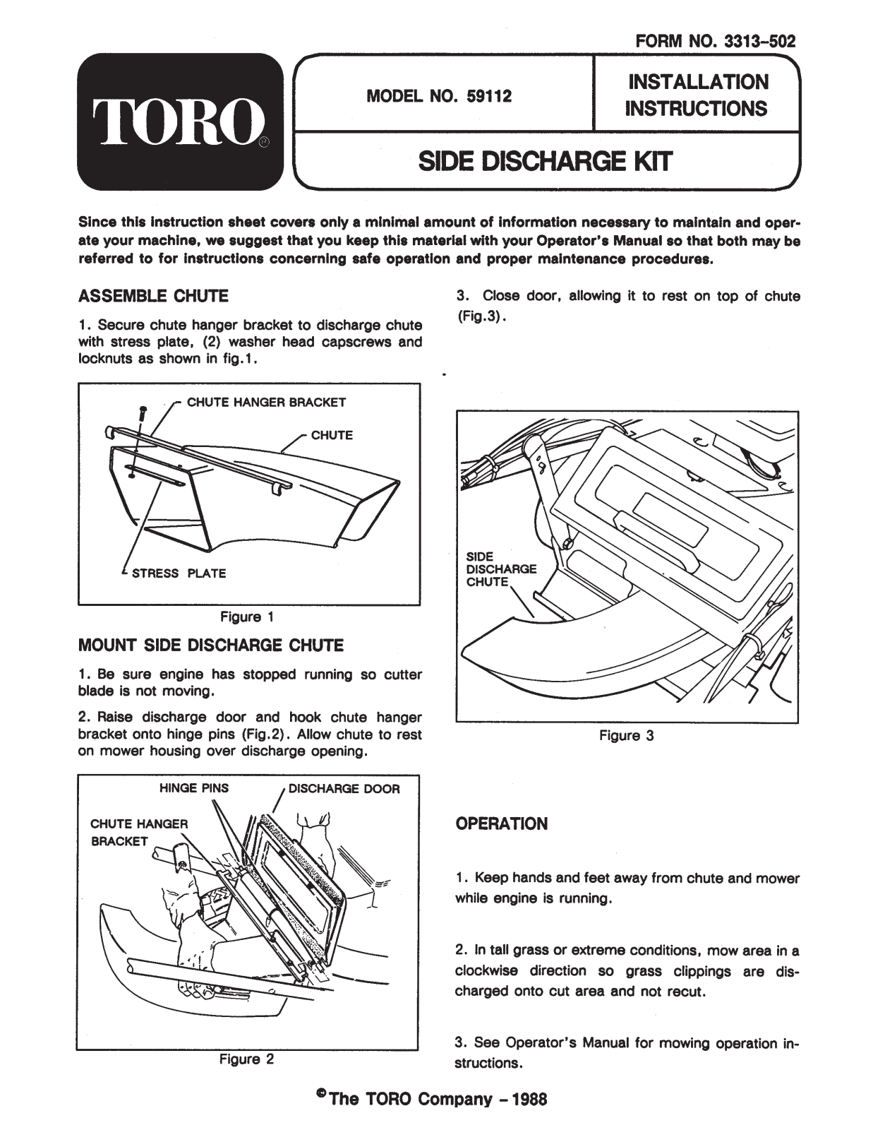 Toro 59112 Installation Instructions