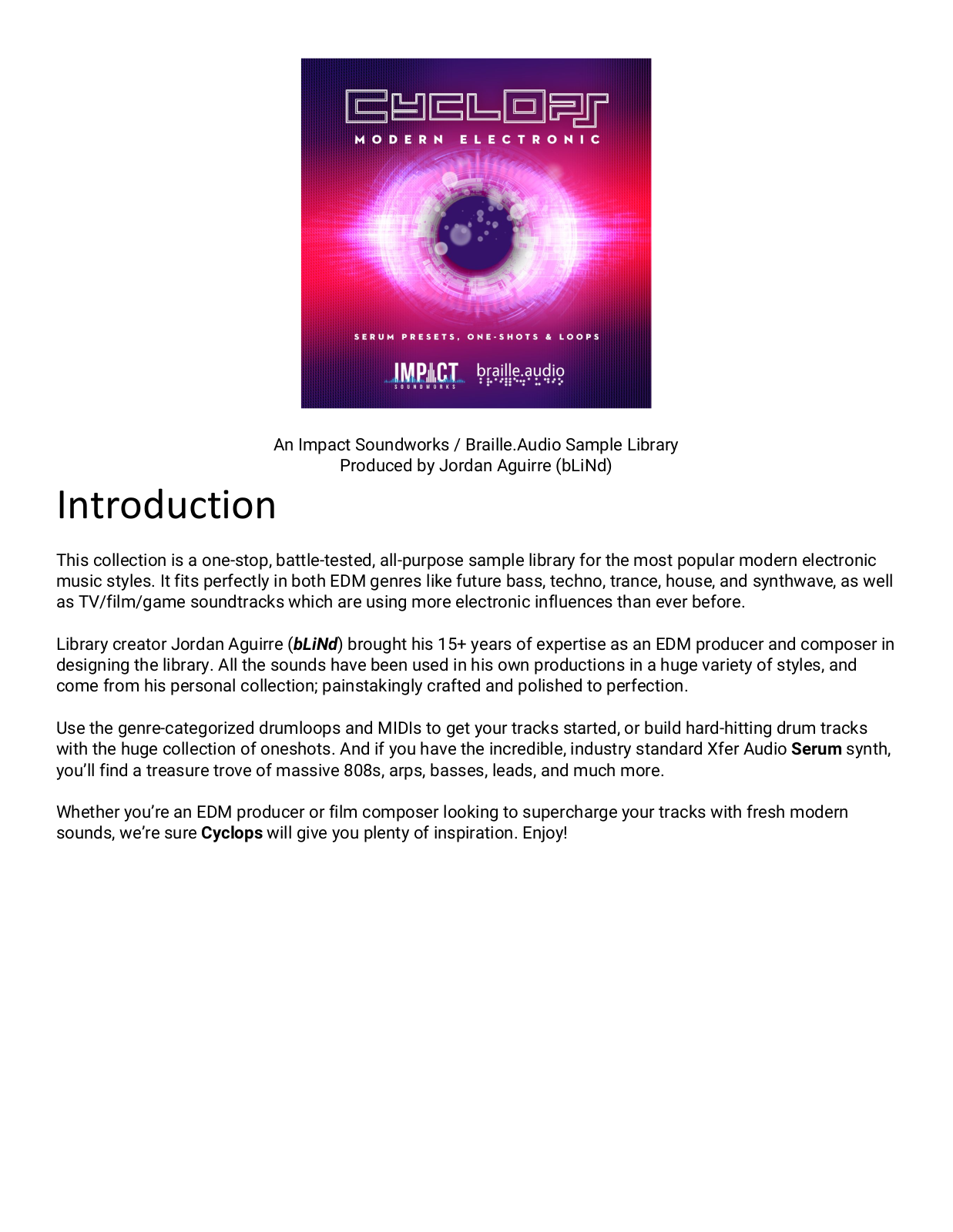 Impact Soundworks Cyclops User's Manual