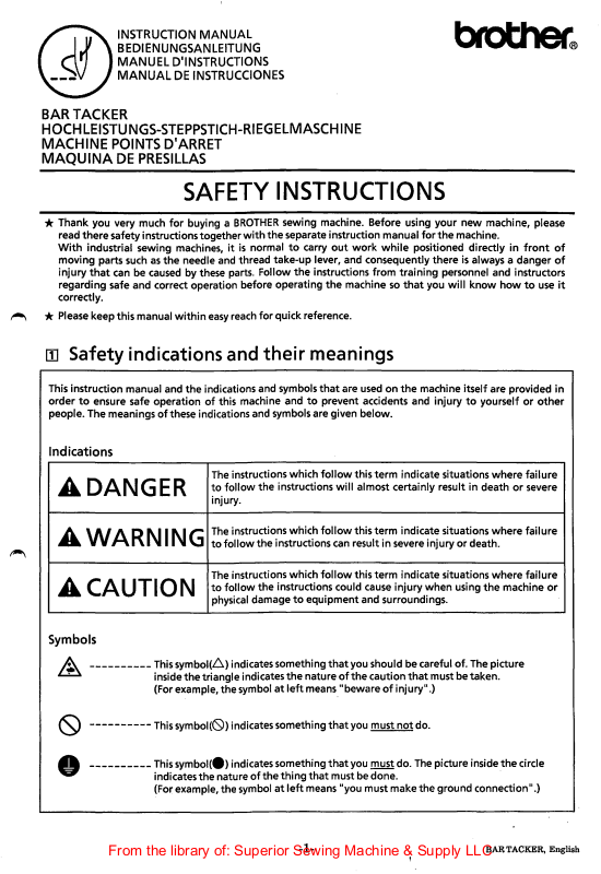 Brother LK3 Instruction Manual