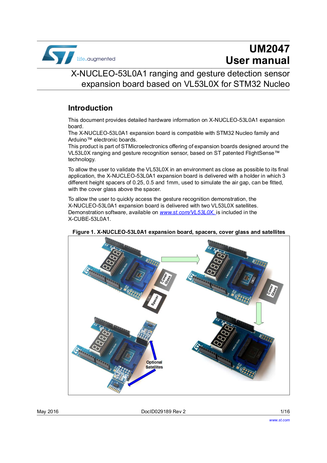 STMicroelectronics X-NUCLEO-53L0A1 User Manual