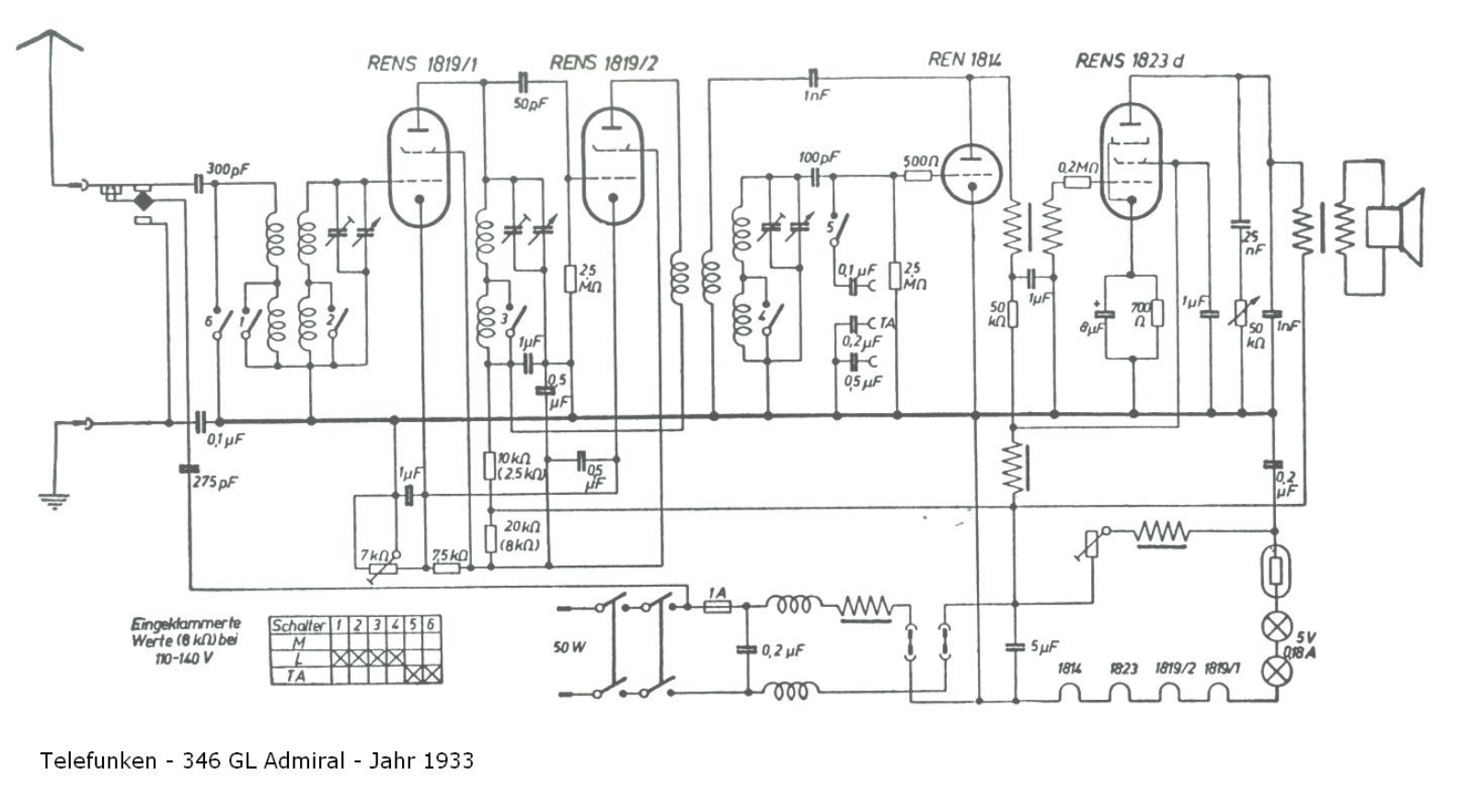 Telefunken 346-GL Schematic