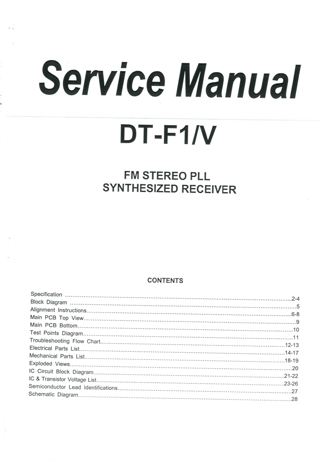 Sangean DTF1 Service Manual