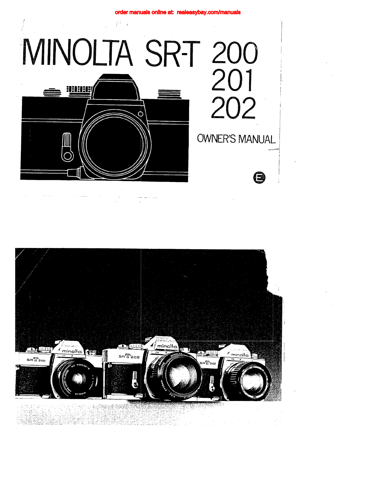Minolta SR-T 201, SR-T 200, SR-T 202 owners Manual
