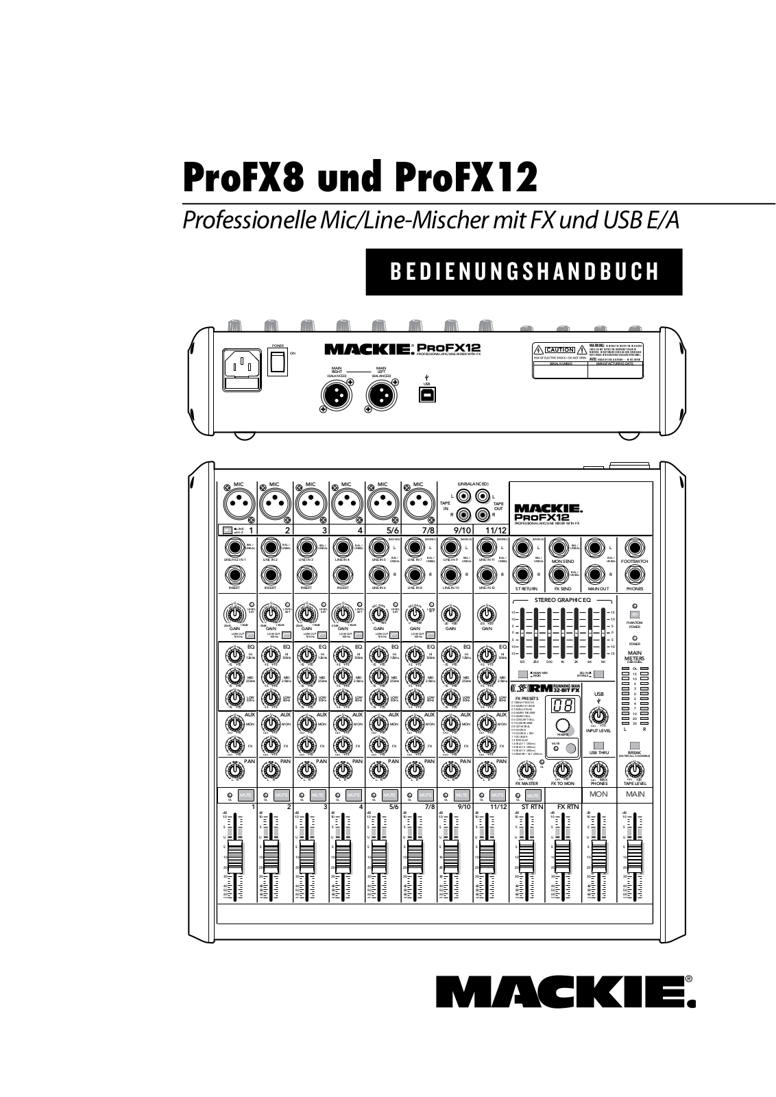 Mackie ProFX12, ProFX8 Owner's Manual