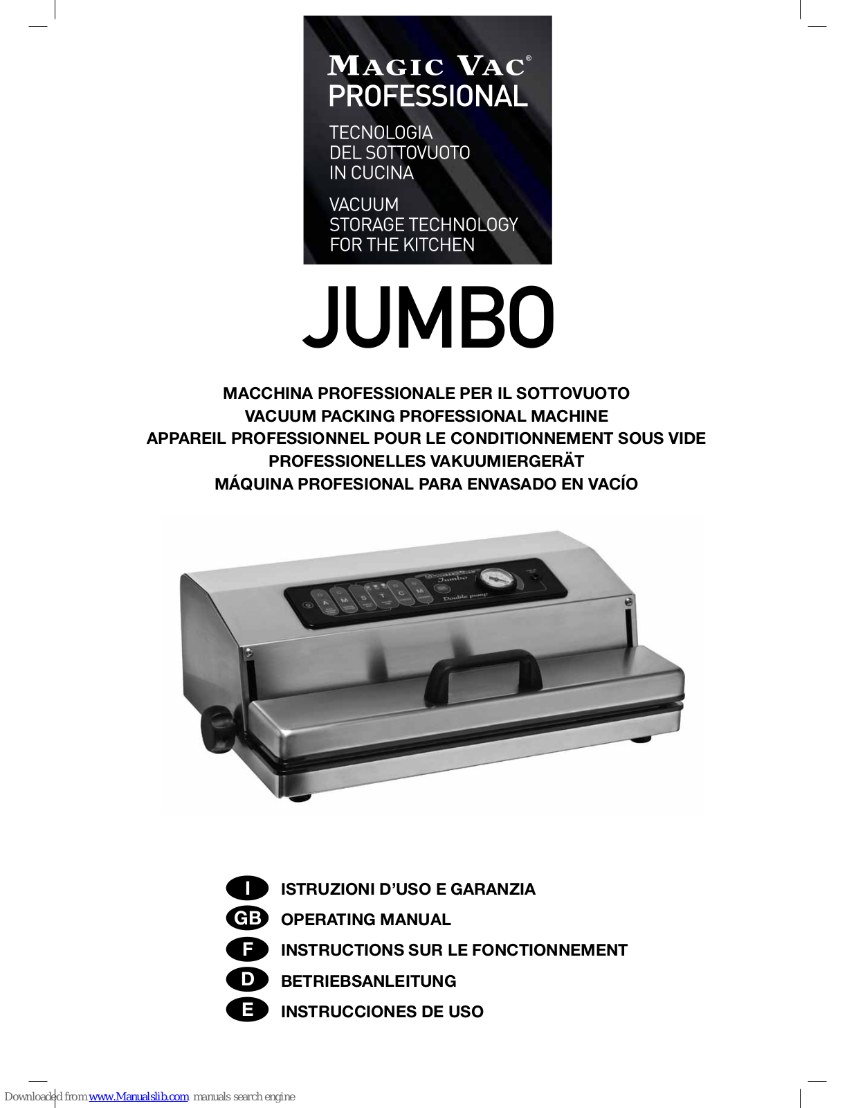 Magic Vac Jumbo Operating Manual