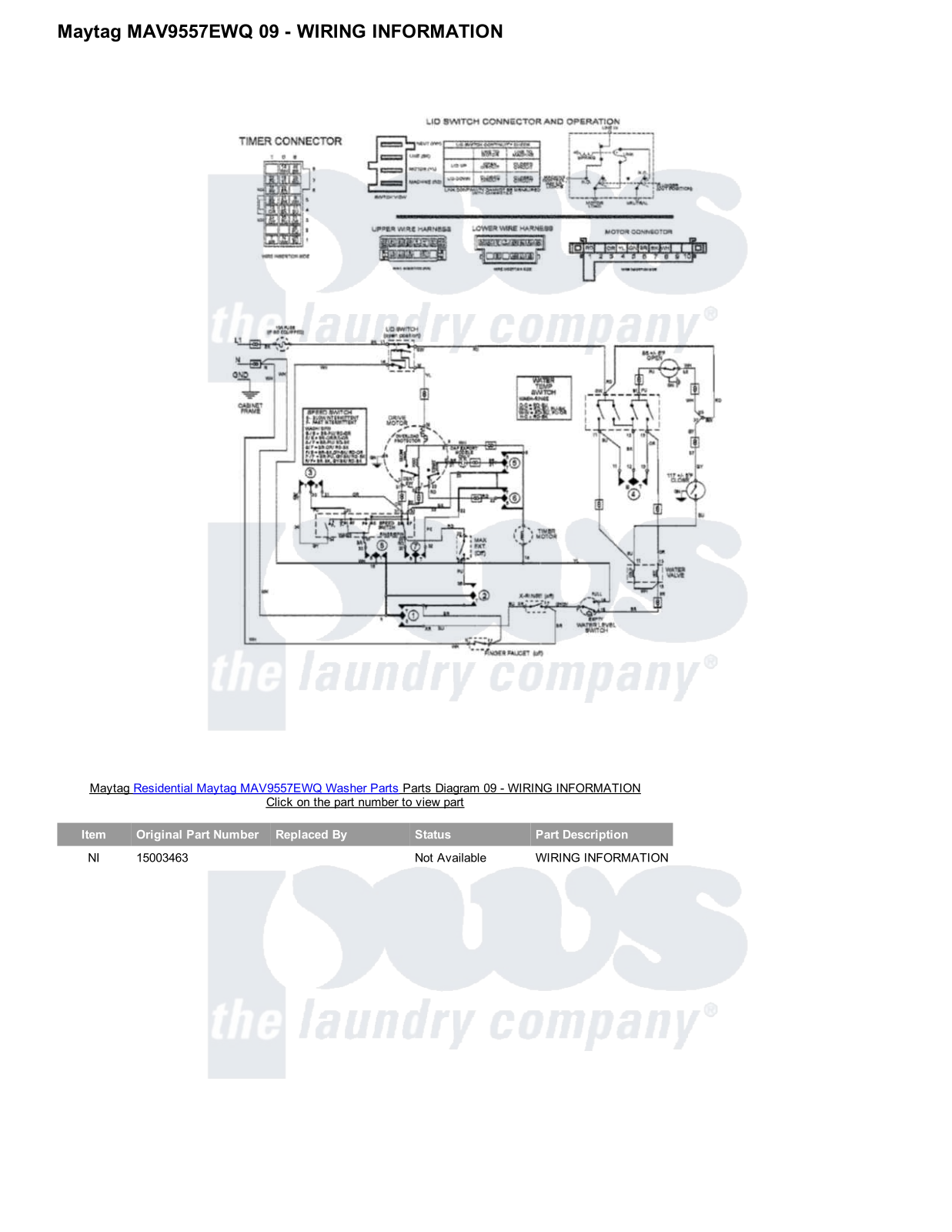 Maytag MAV9557EWQ Parts Diagram