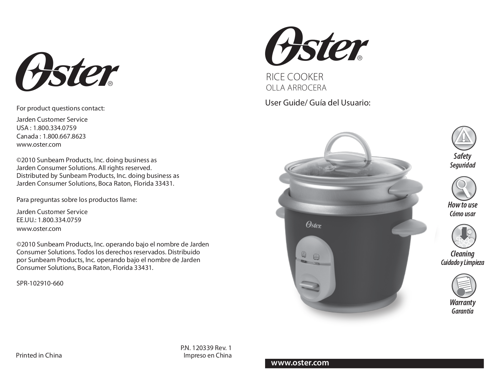 Oster SPR-102910-660 User Manual