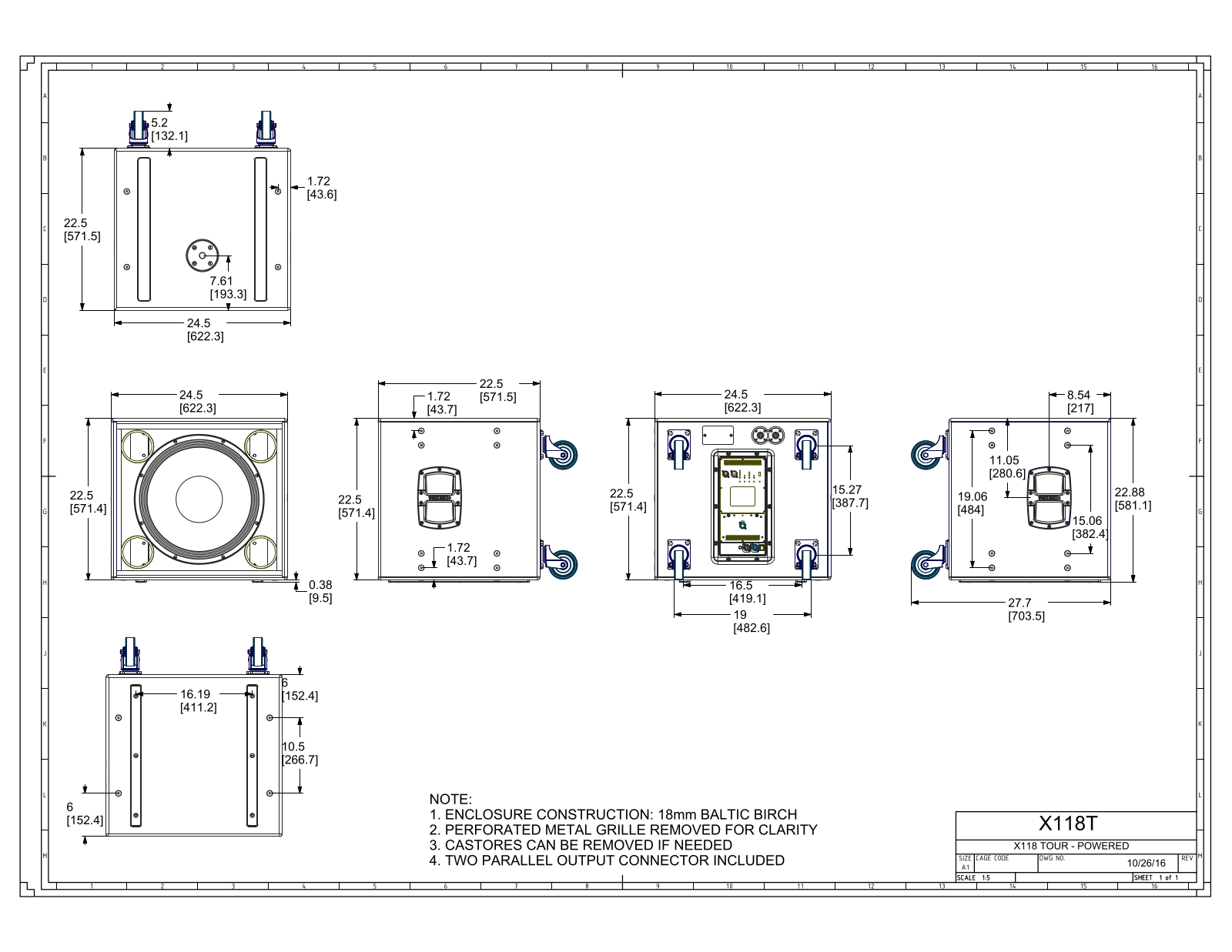 PreSonus X118T, X118T-P Data Sheet