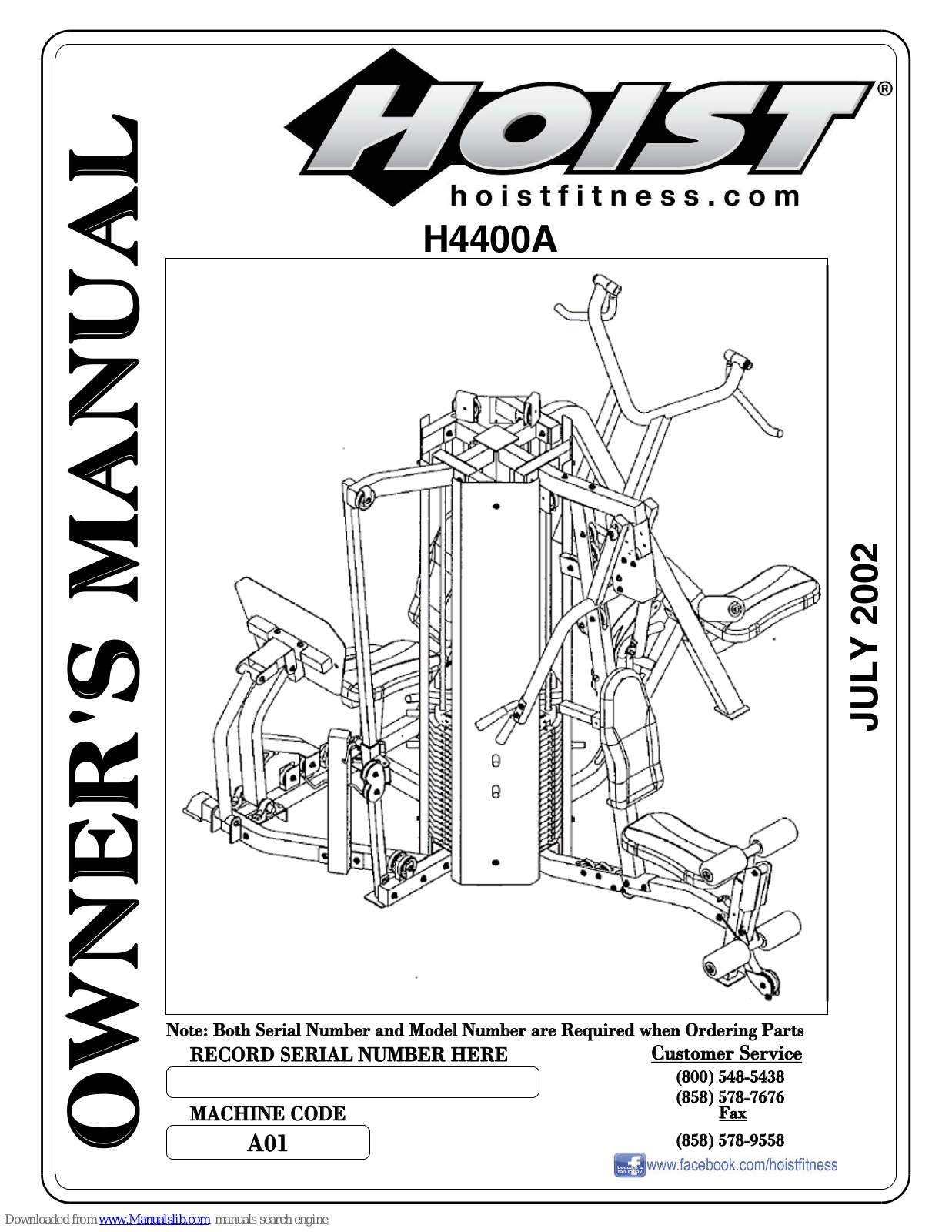 Hoist Fitness H4400A Owner's Manual