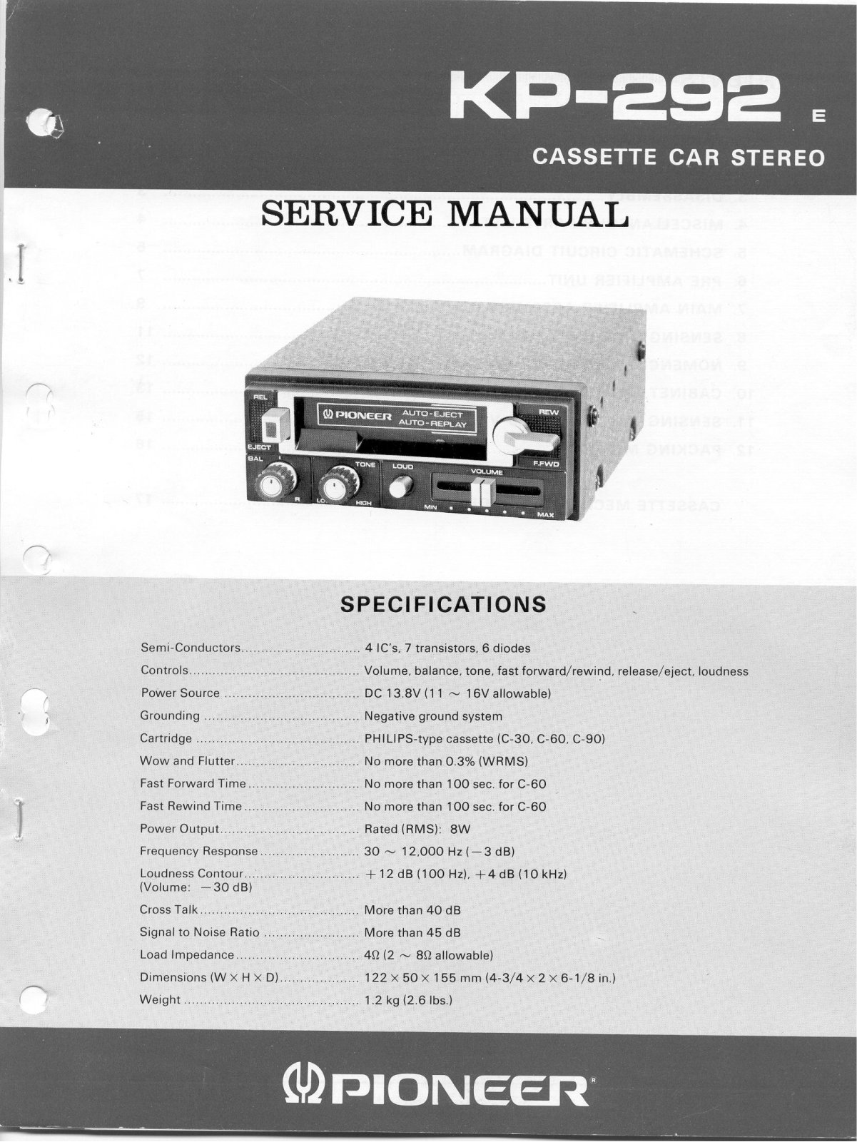 Pioneer KP-292 Service Manual