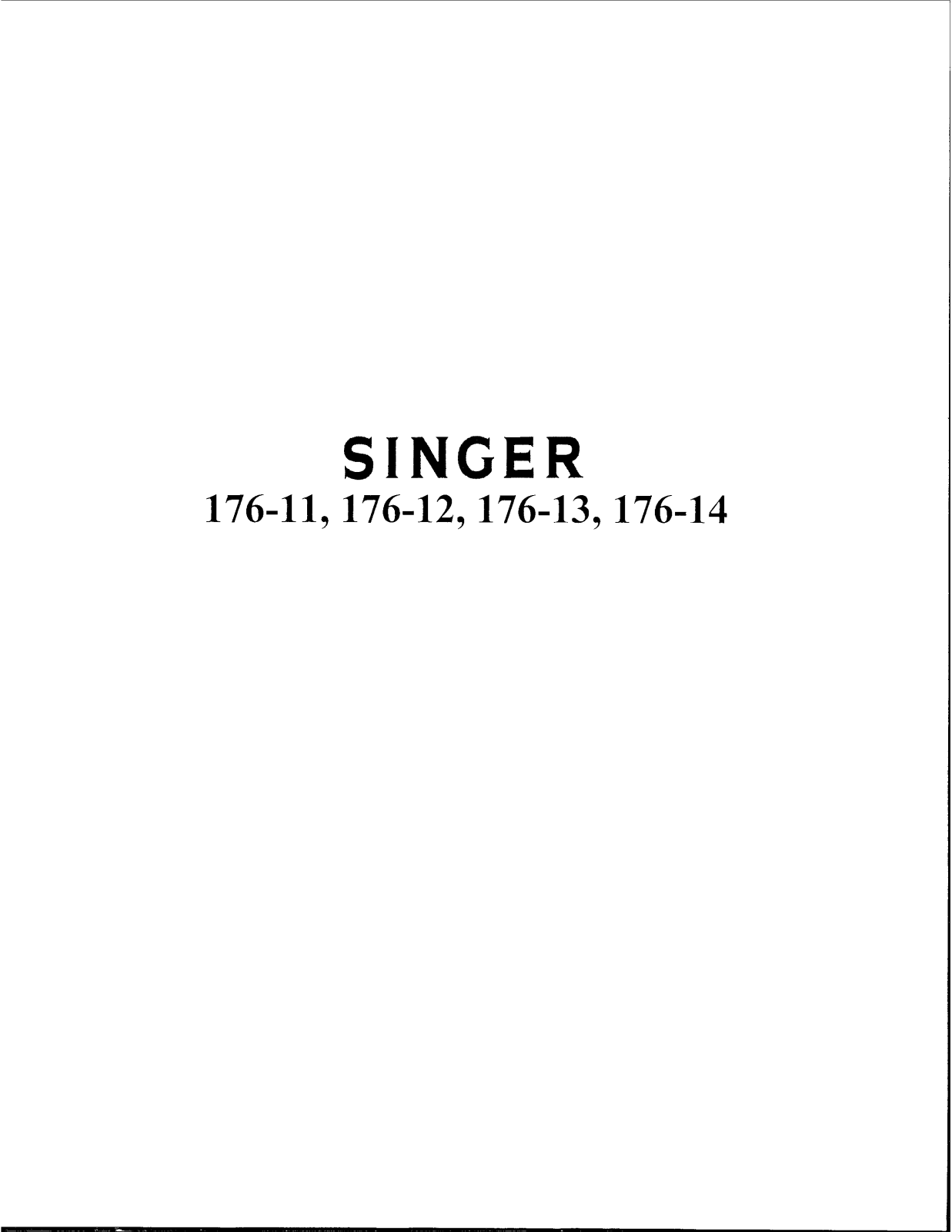 Singer 176-11, 176-14, 176-13, 176-12 Instruction Manual