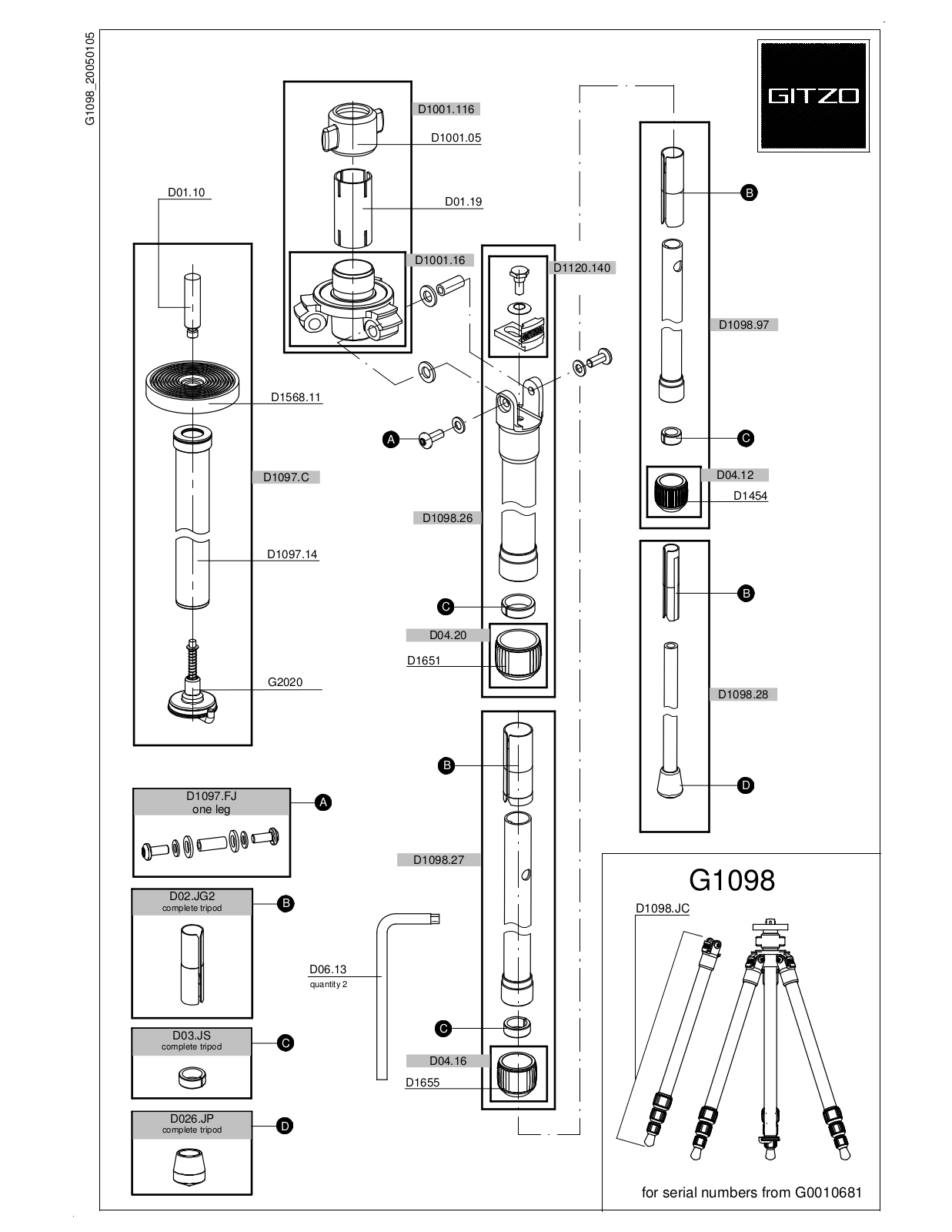 Gitzo G1098 User Manual