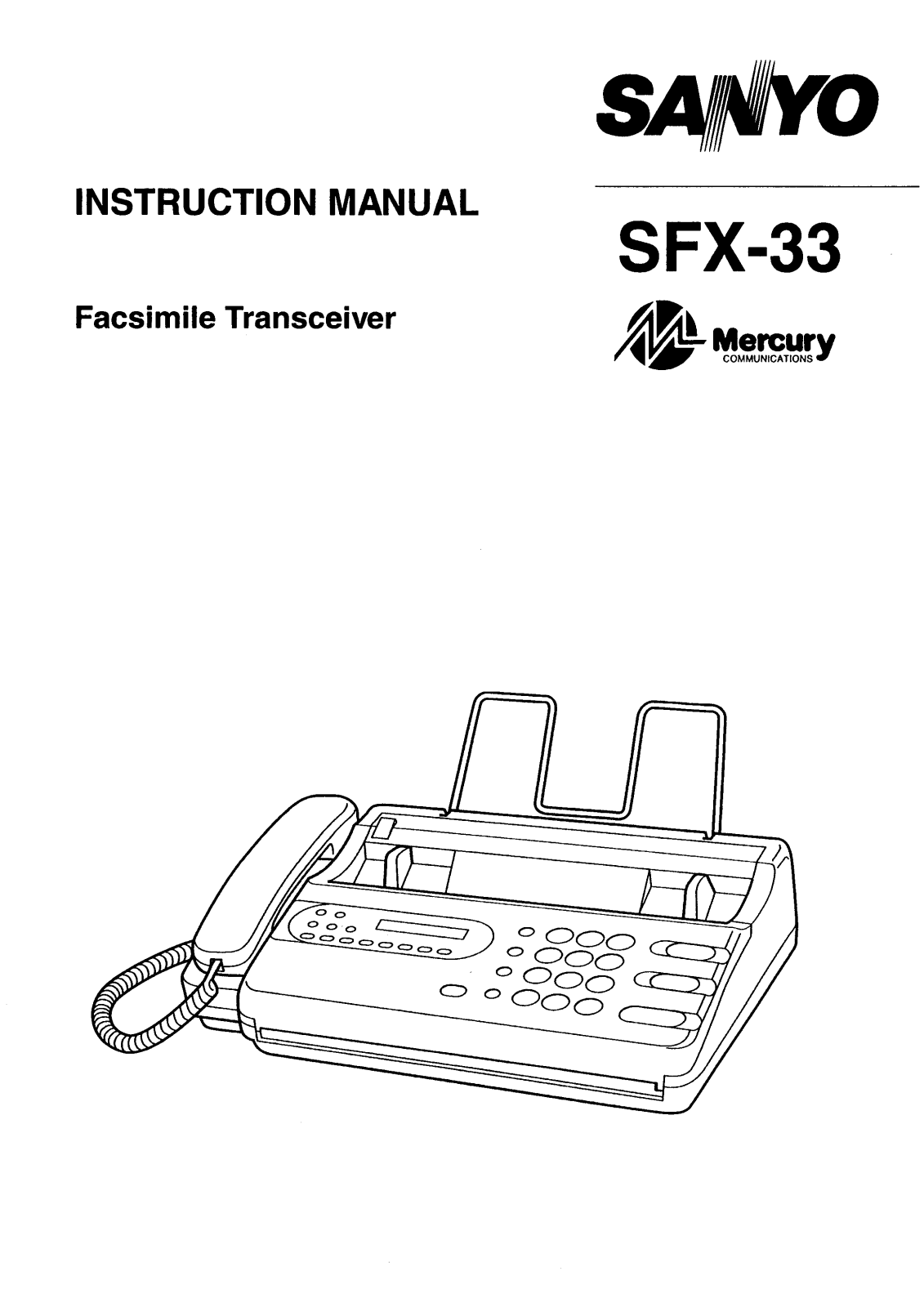 Sanyo SFX-33 Instruction Manual