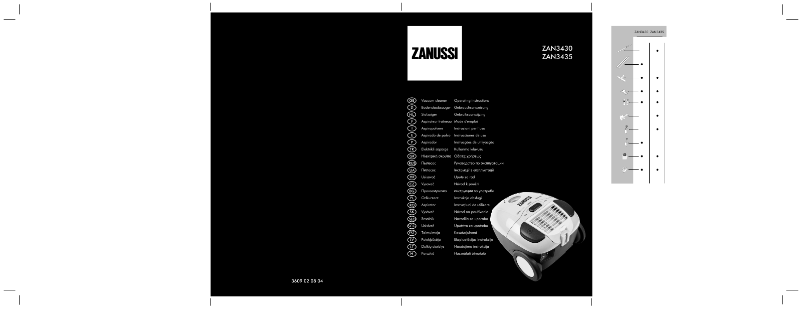 Zanussi ZAN3435, ZAN3430 Operating Manual