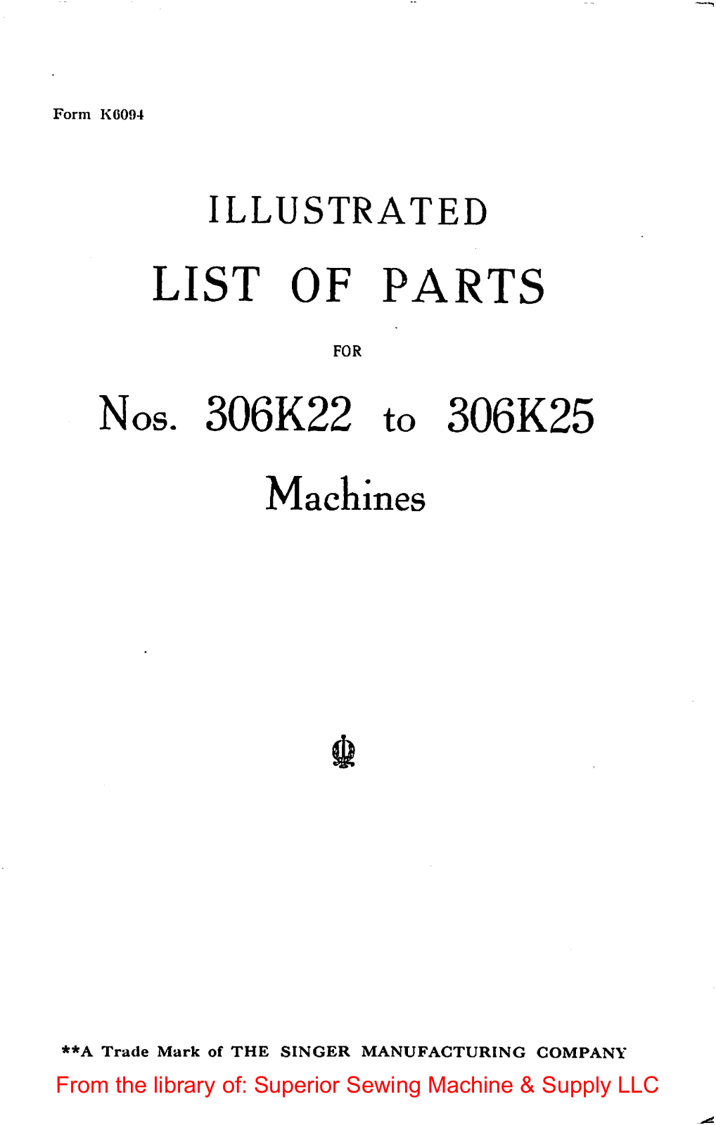 Singer 306K22, 306K23, 306K24, 306K25, 306K26 User Manual - ManualMachine.com