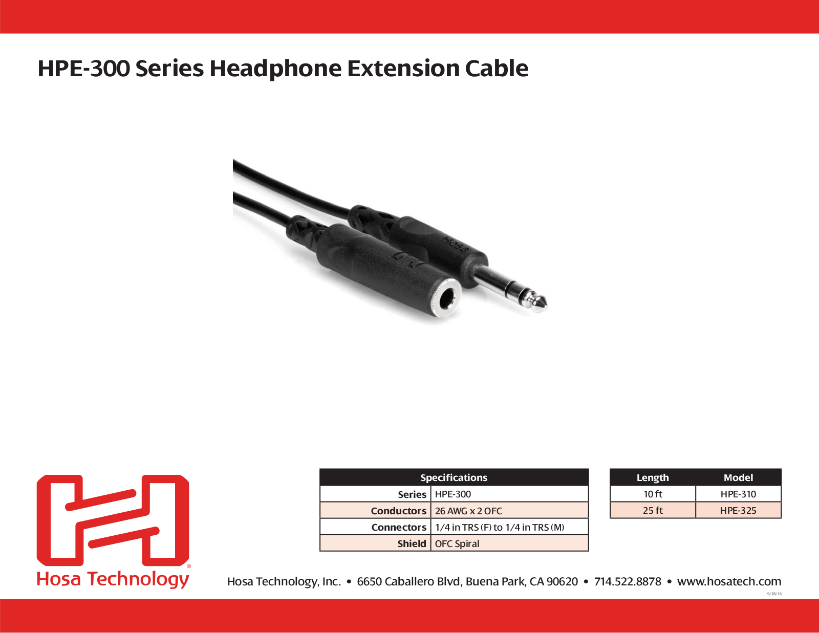 Hosa HPE-325, HPE-310 User Manual