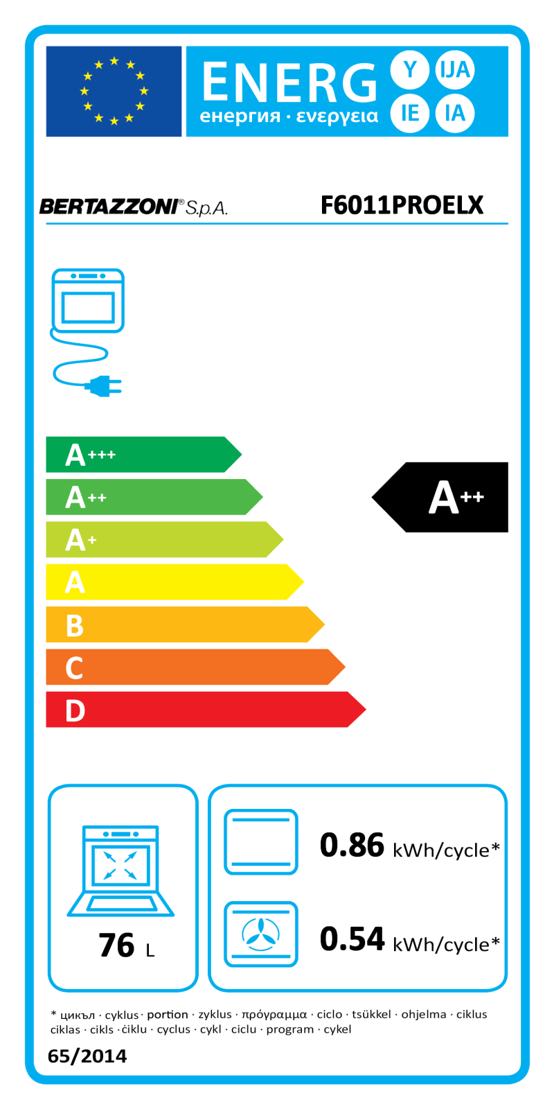 Bertazzoni F6011PROELX User Manual