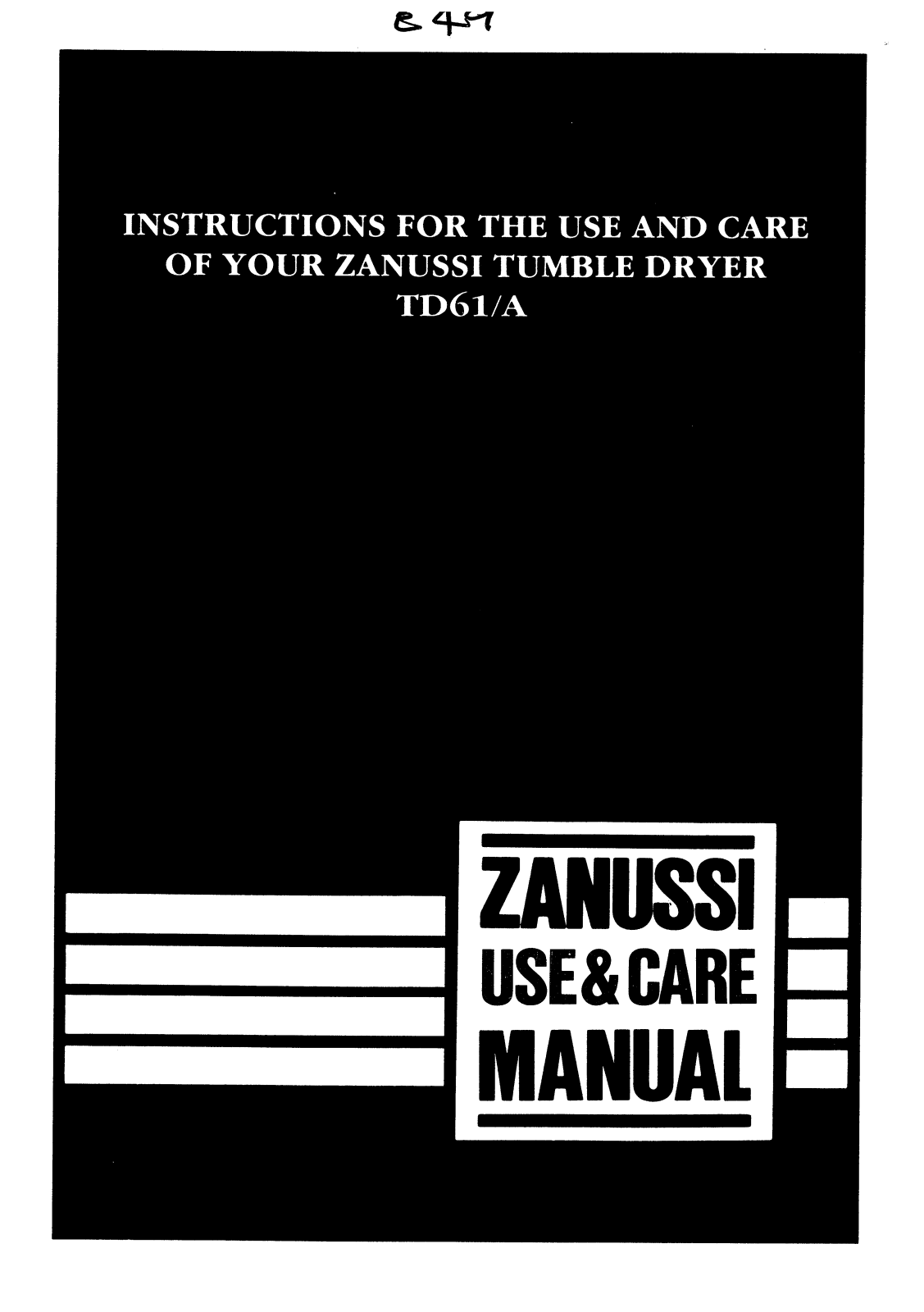 Zanussi TD61 User Manual