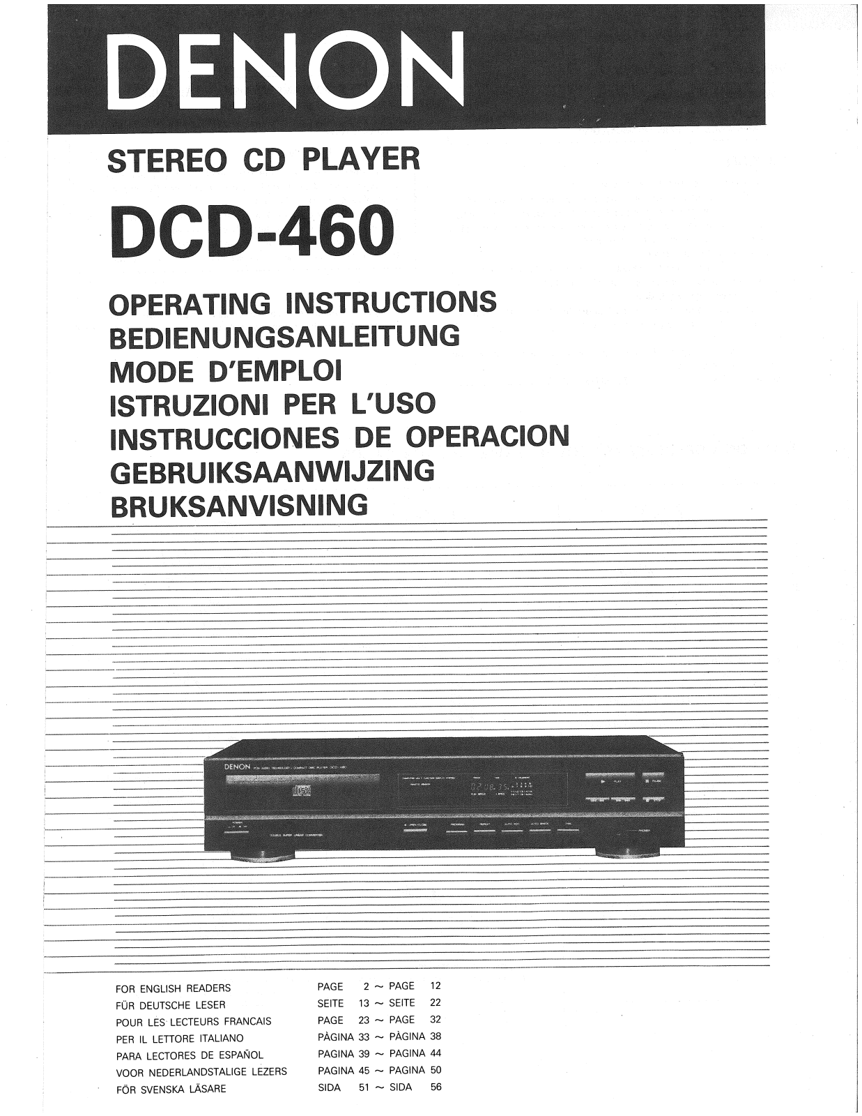 Denon DCD-460 Owner's Manual