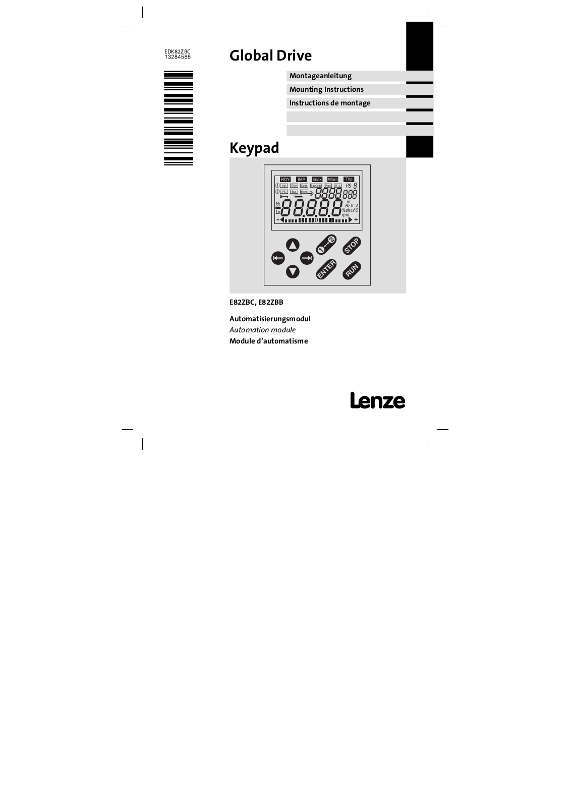 Lenze E82ZBC User Manual