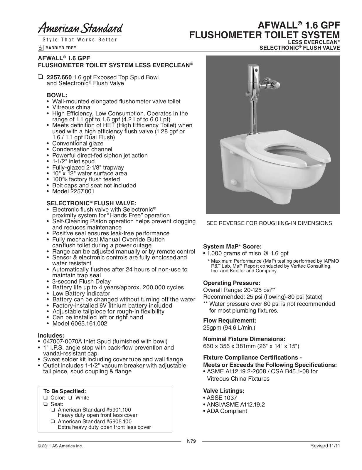 American Standard ASD8852 Specifications - ManualMachine.com