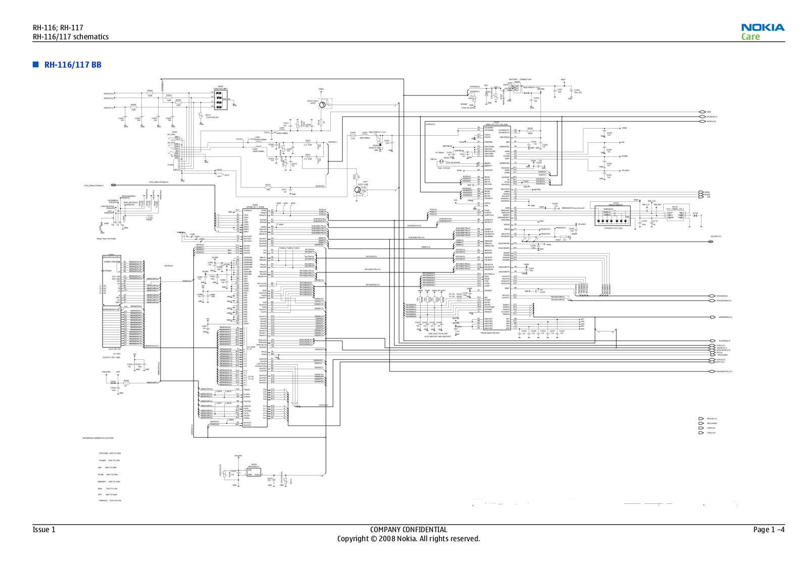 Nokia 7070, RH-116, RH-117 Schematic