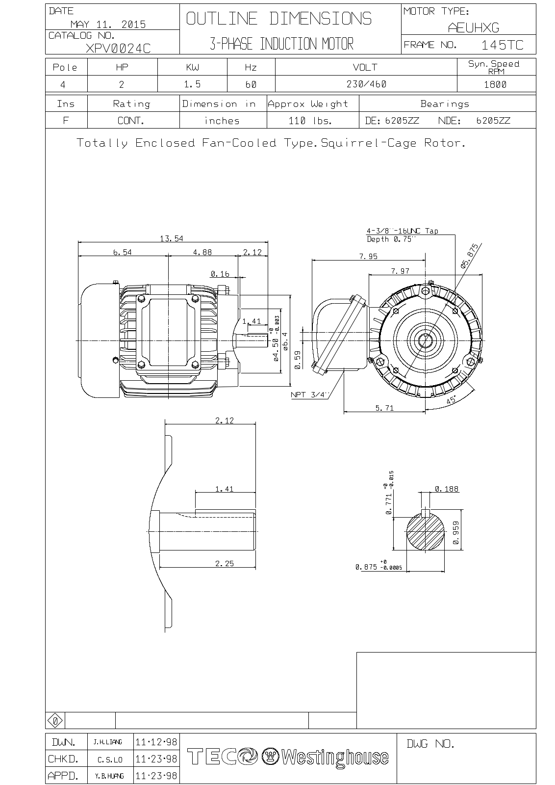 Teco XPV0024C Reference Drawing