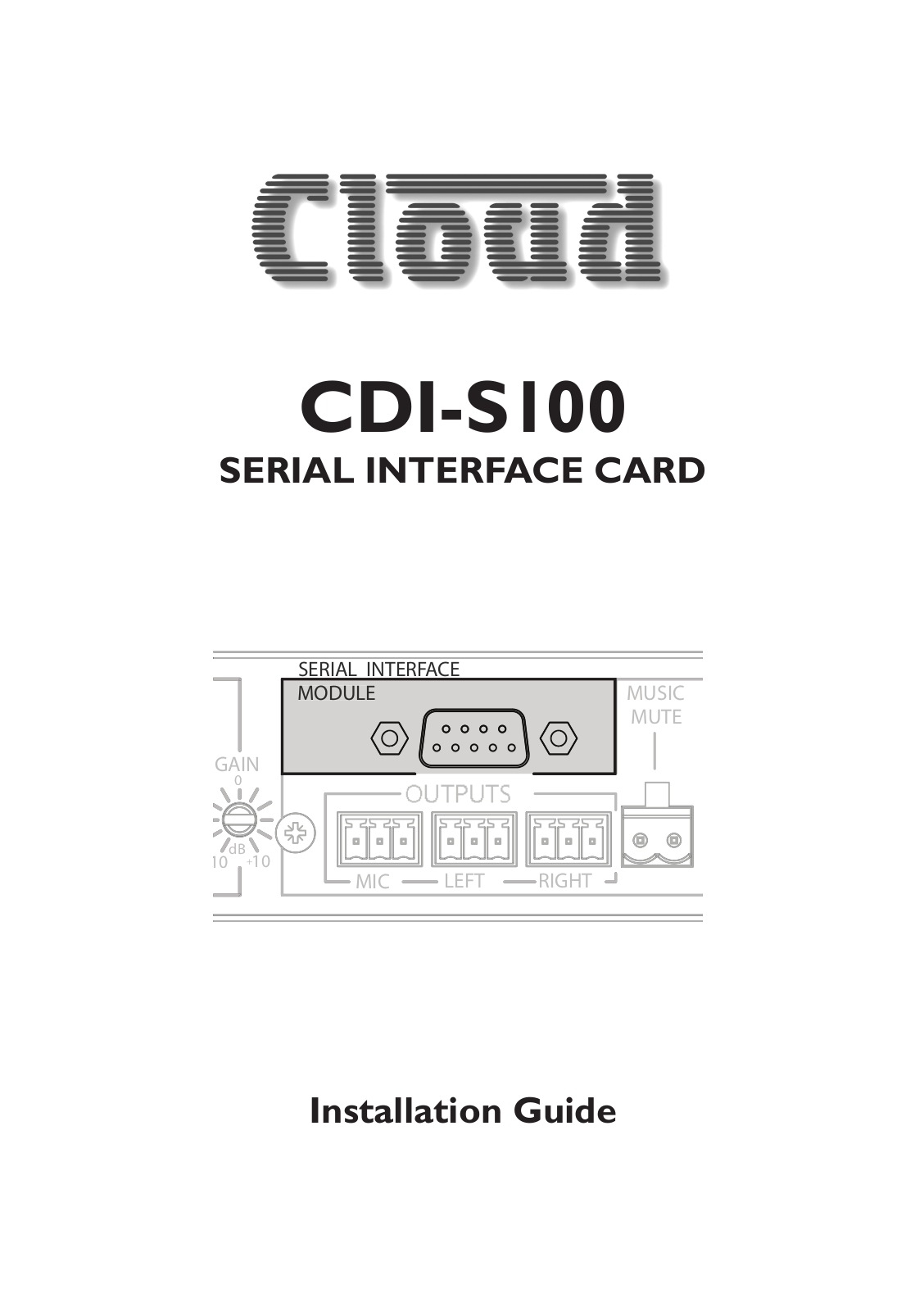 Cloud Electronics CDI-S100 User Manual