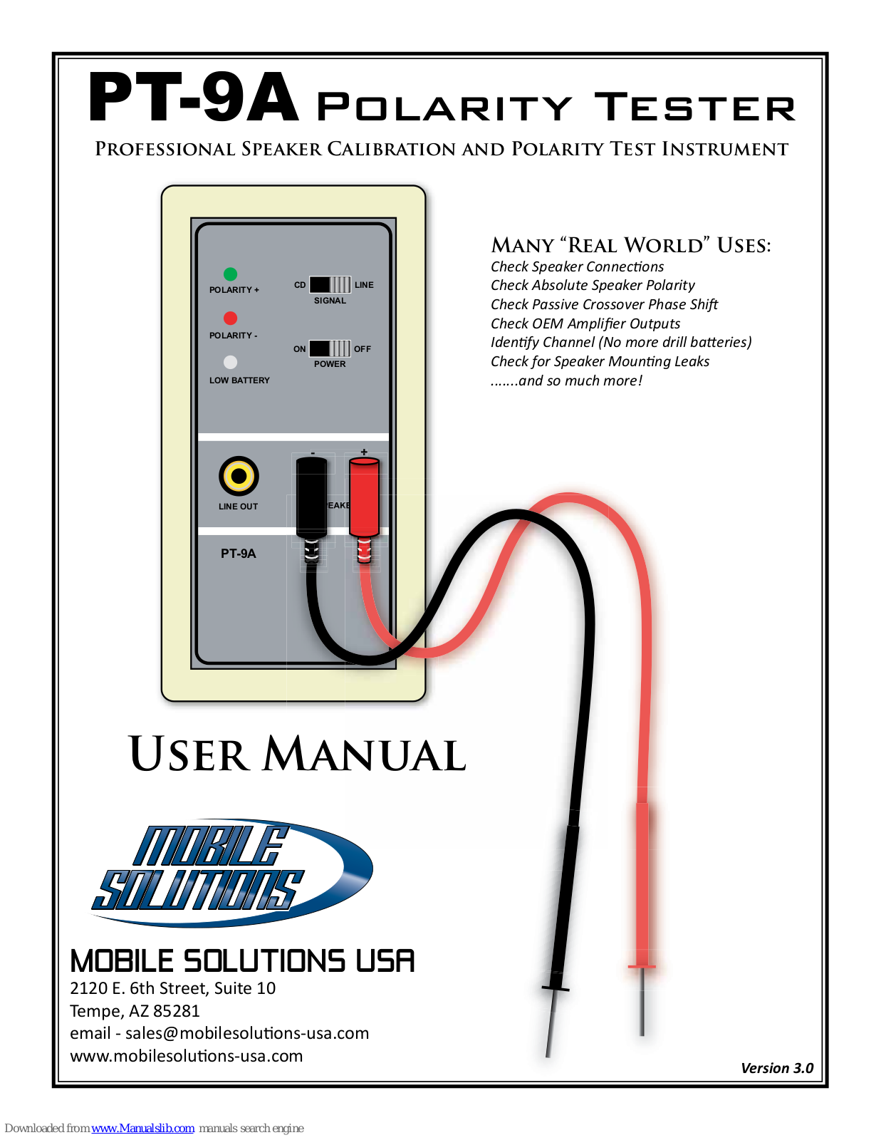 Mobile Solutions PT-9A User Manual - ManualMachine.com