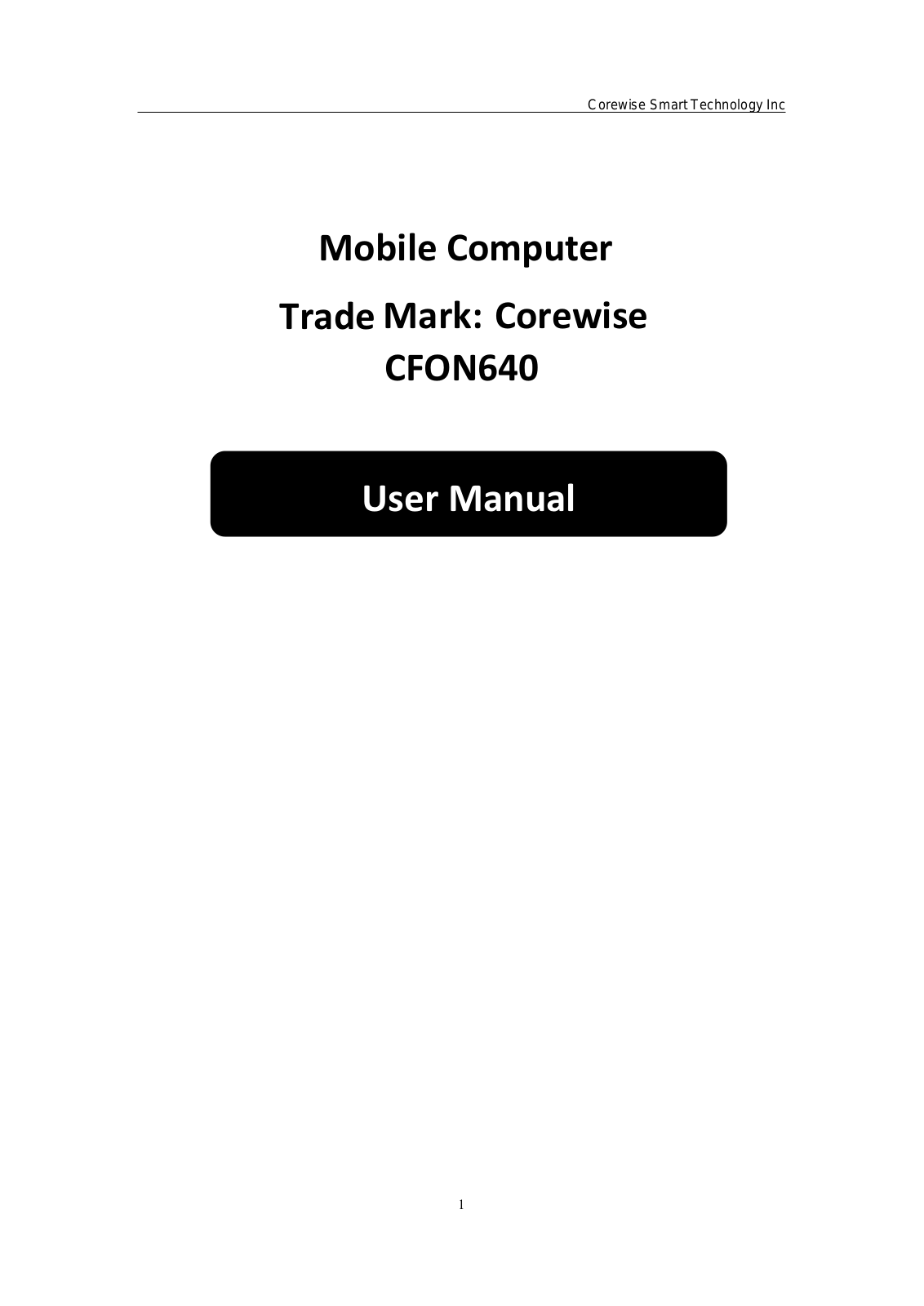 Corewise Smart Technology CFON640 User Manual