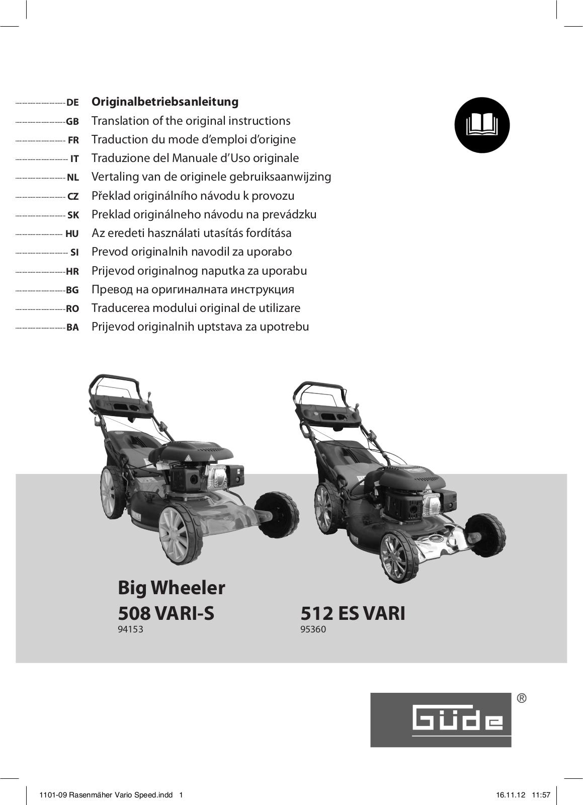 Güde 508 Vari-S, 512 ES VAR User Manual