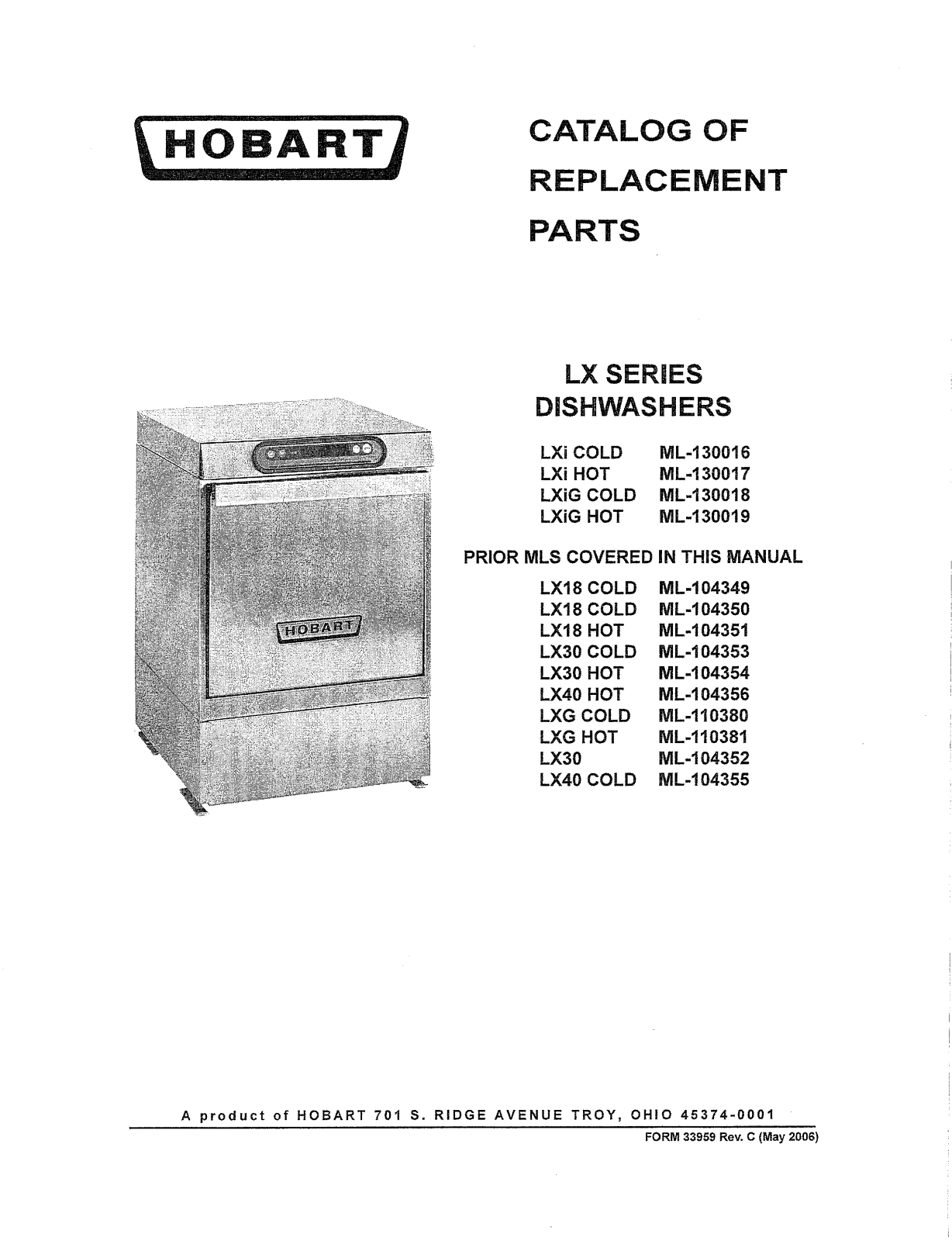 Hobart LX User Manual