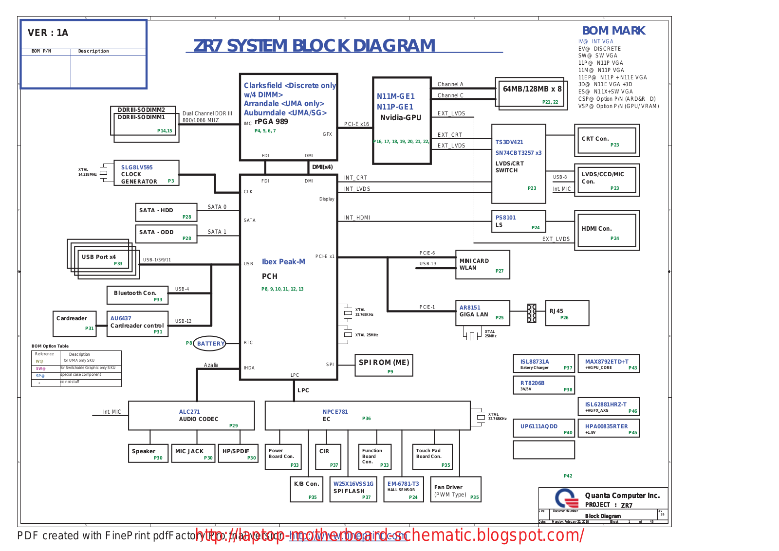 Acer 5745P, 5745PG Schematics