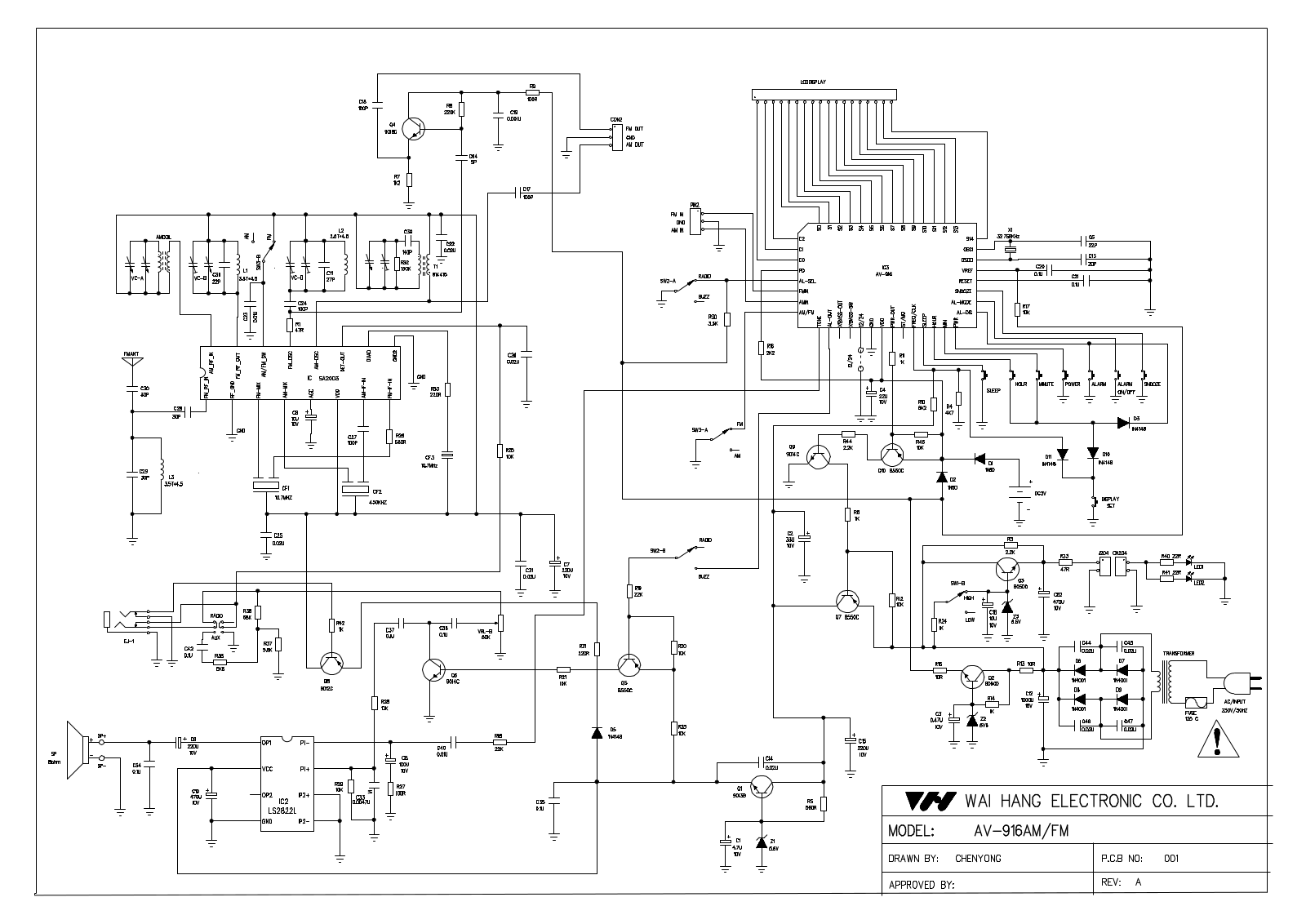 Wai Hang AV-916AF Schematic