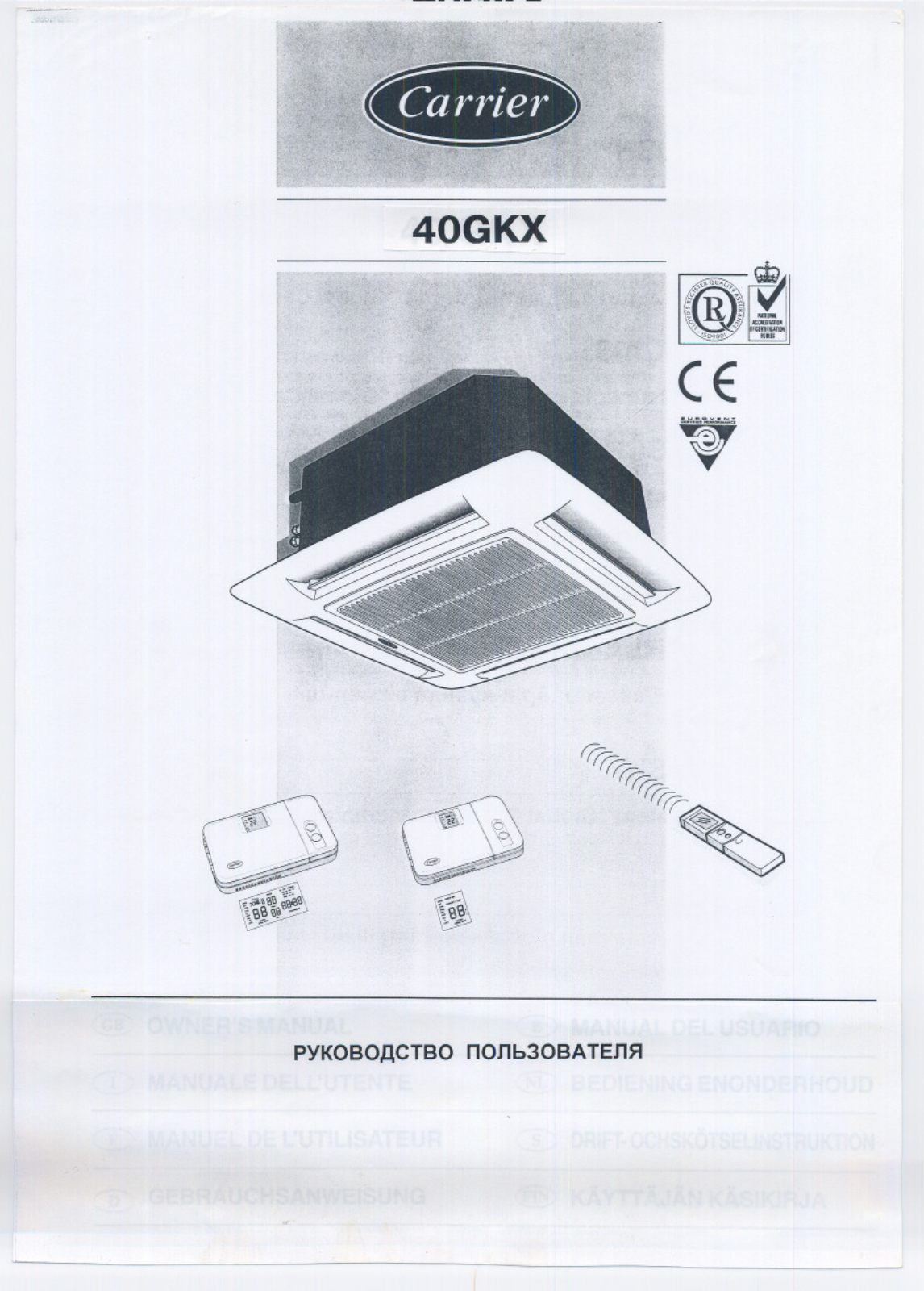 CARRIER 38GL060, 38GL048, 38GL036, 38GL028, 38GL024 User Manual