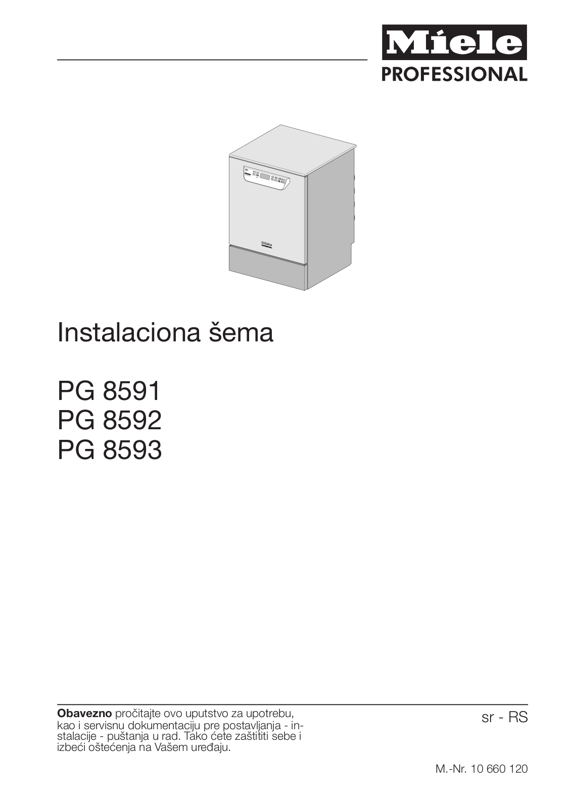 Miele PG 8591, PG 8592, PG 8593 Instalaciona šema